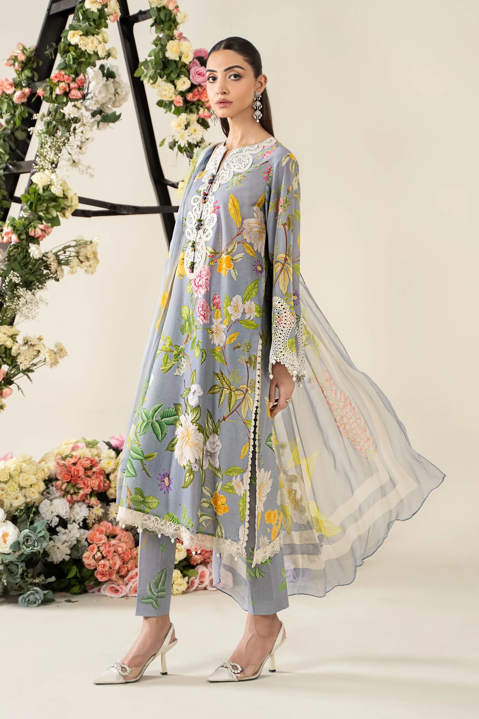 3 Piece Embroidered Lawn Suit | MPS-2604-A - Image 5