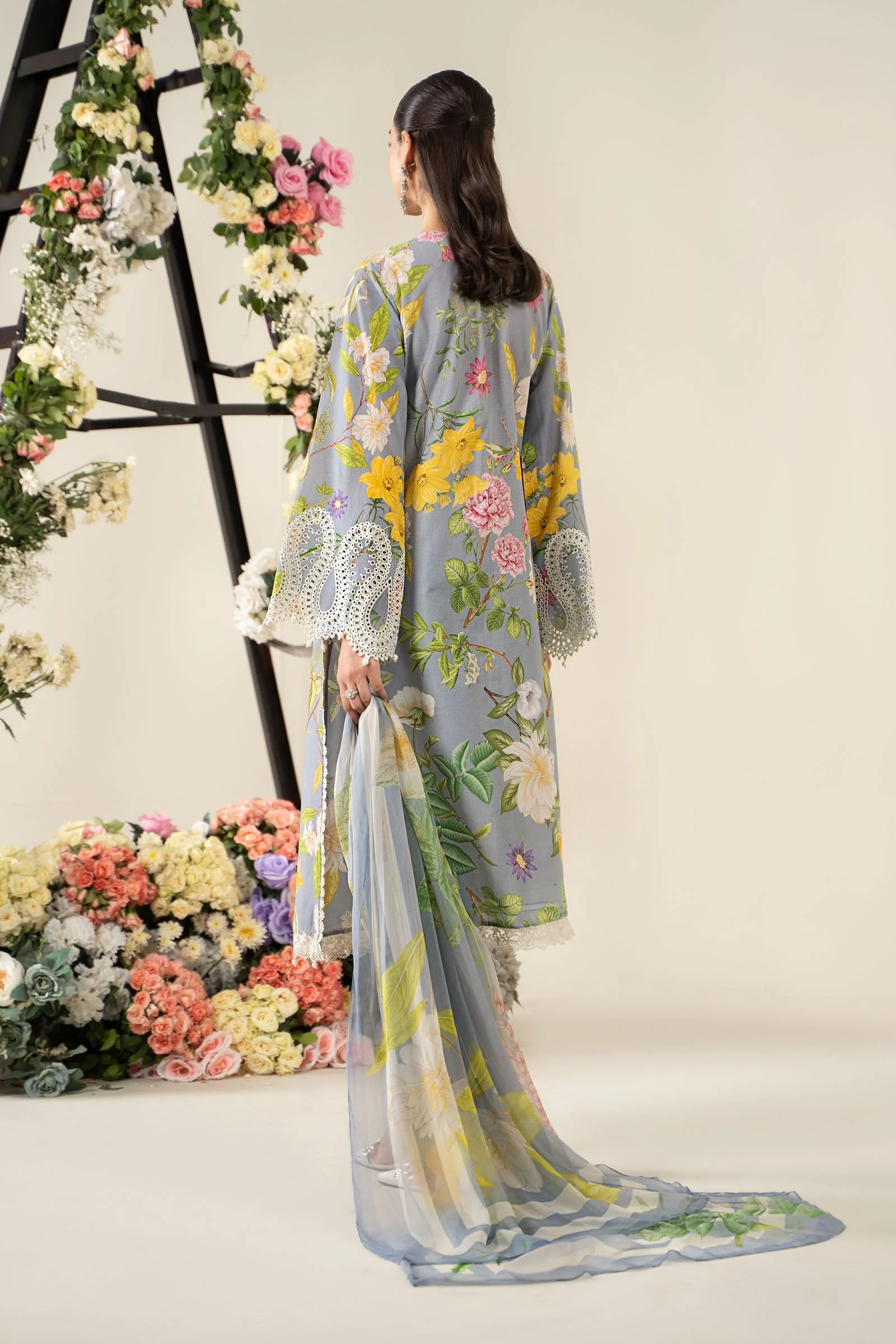 3 Piece Embroidered Lawn Suit | MPS-2604-A - Image 6