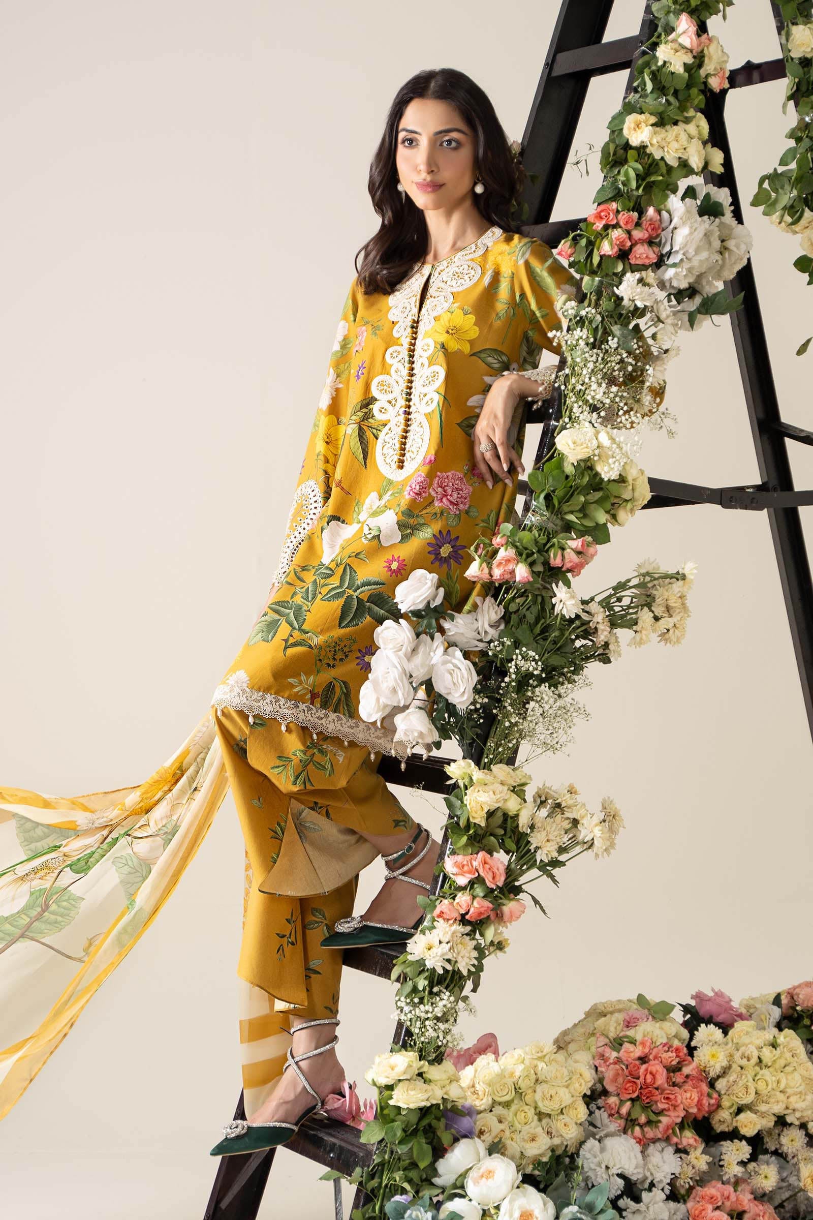 3 Piece Embroidered Lawn Suit | MPS-2604-B - Image 3