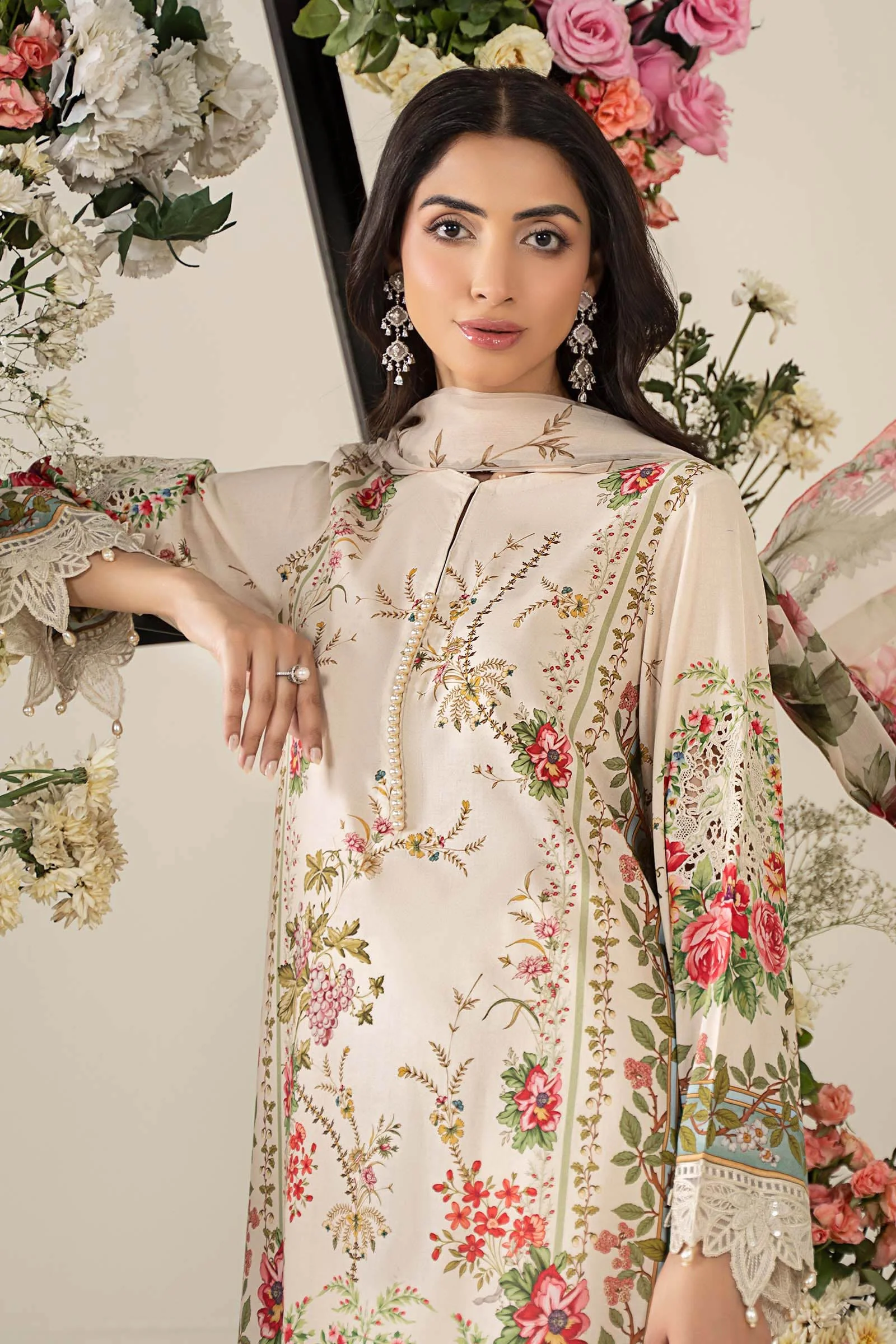 3 Piece Embroidered Lawn Suit | MPS-2605-A - Image 2