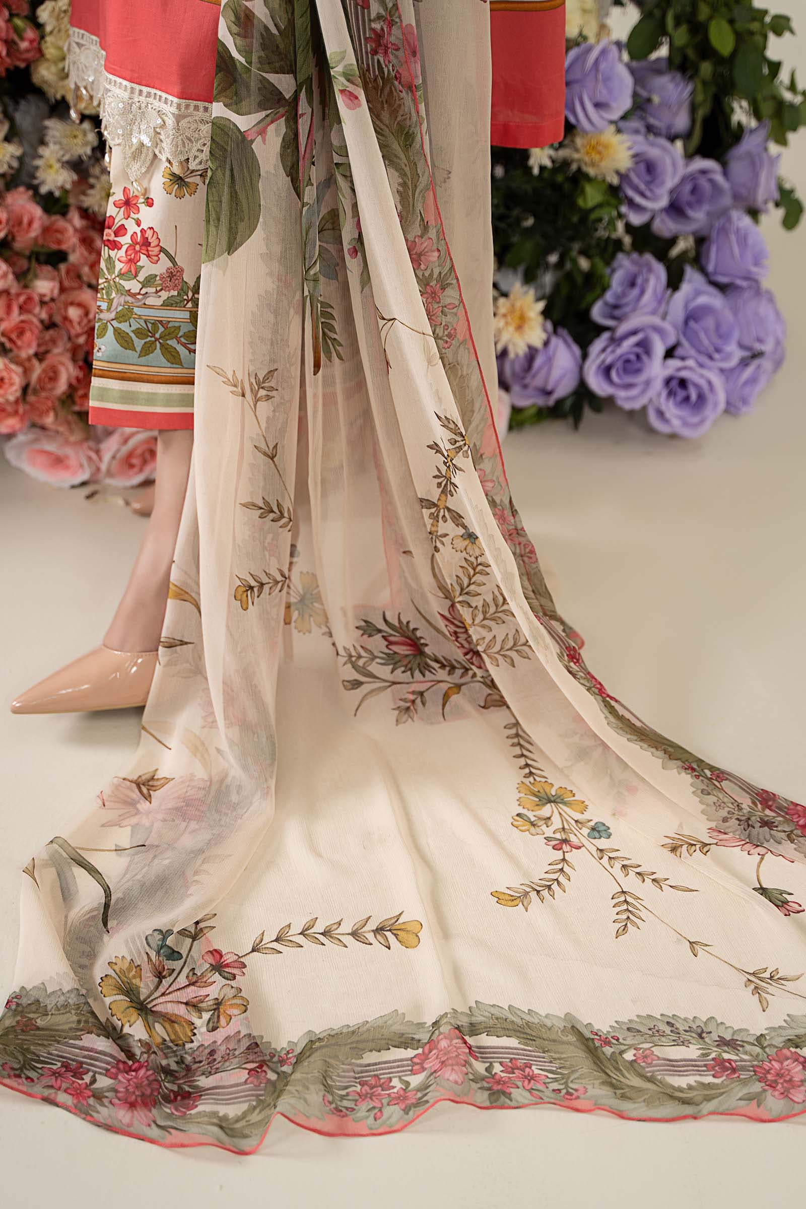 3 Piece Embroidered Lawn Suit | MPS-2605-A - Image 6