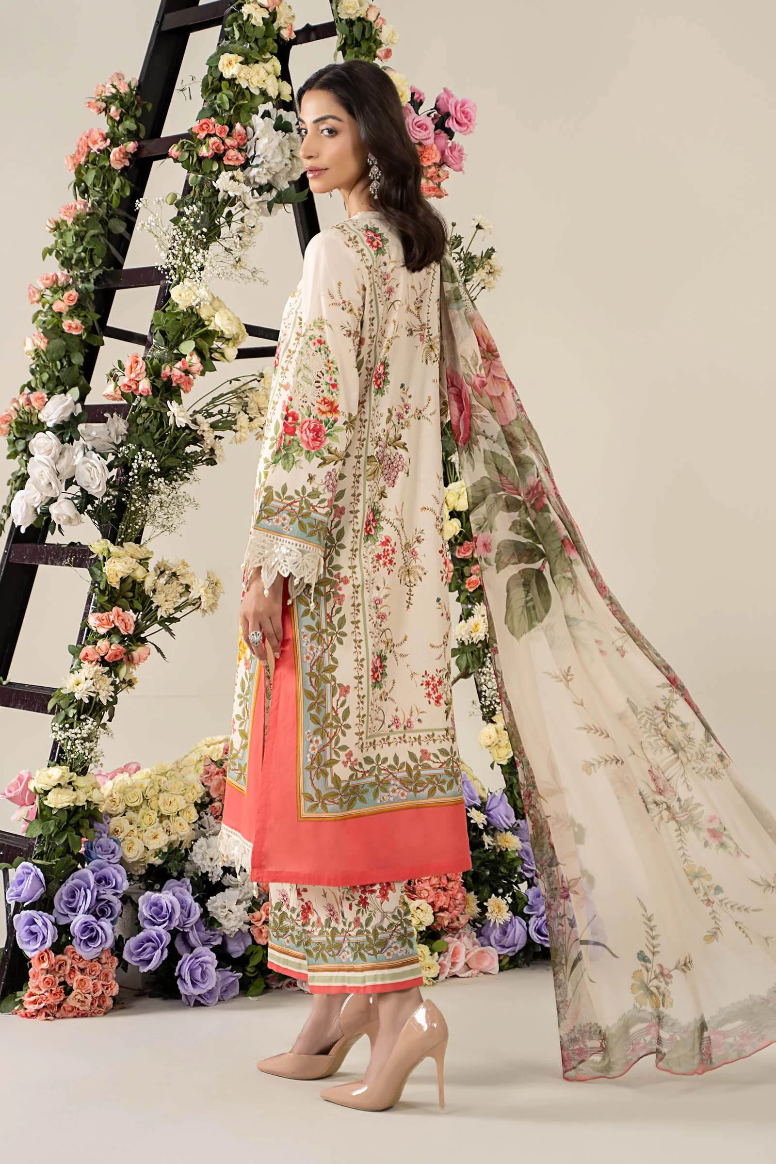 3 Piece Embroidered Lawn Suit | MPS-2605-A - Image 8