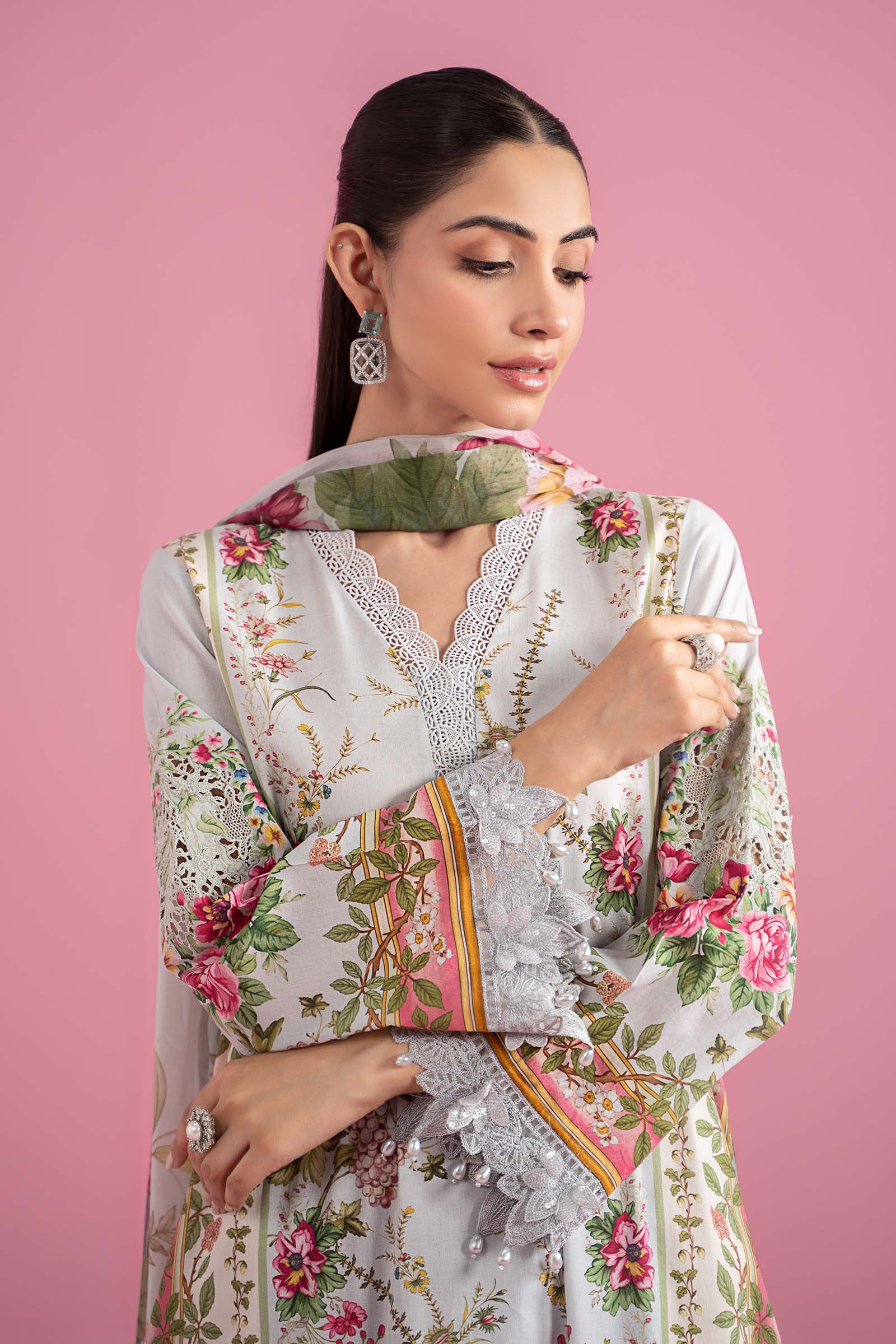 3 Piece Embroidered Lawn Suit | MPS-2605-B - Image 2