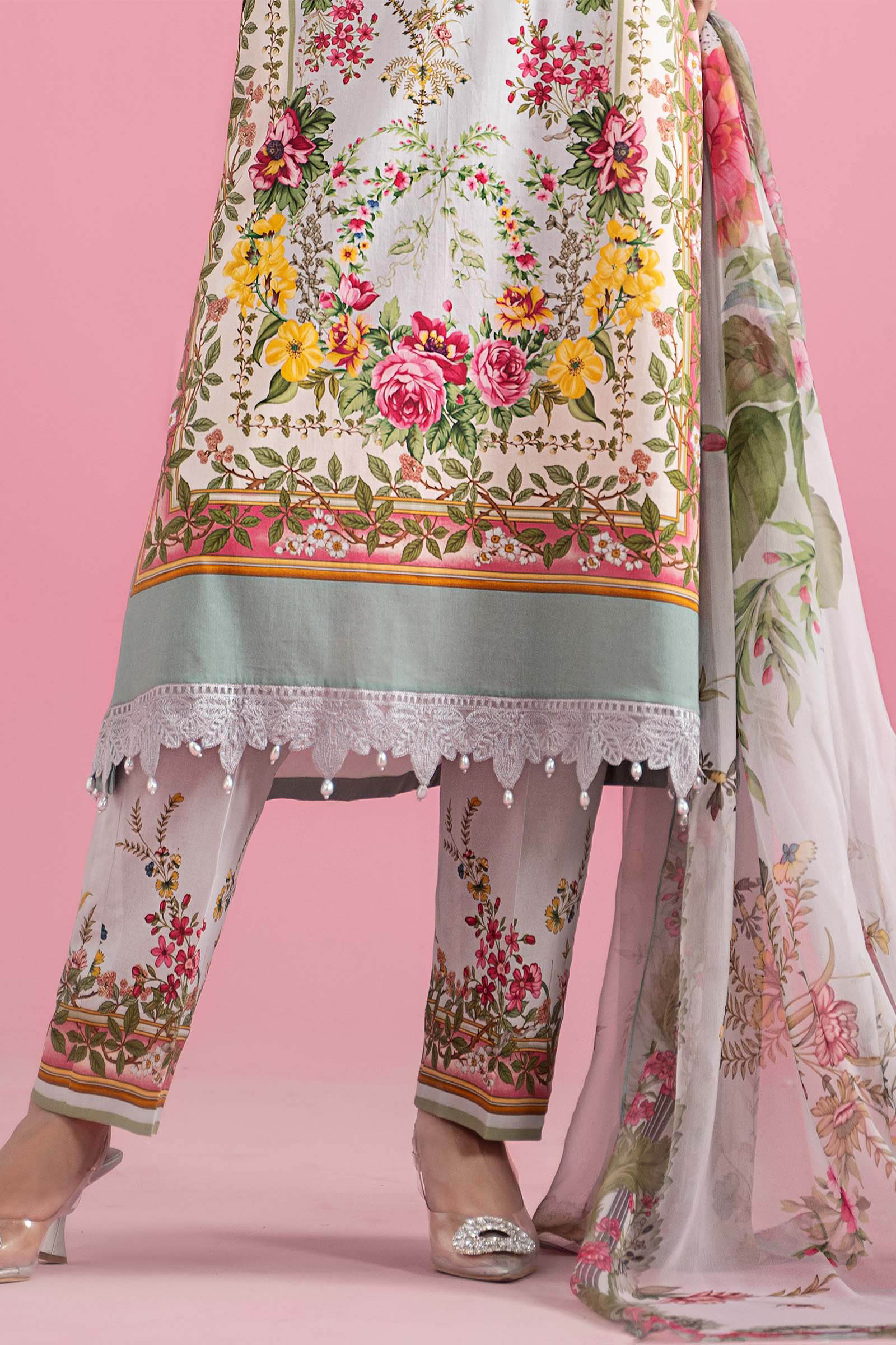 3 Piece Embroidered Lawn Suit | MPS-2605-B - Image 4