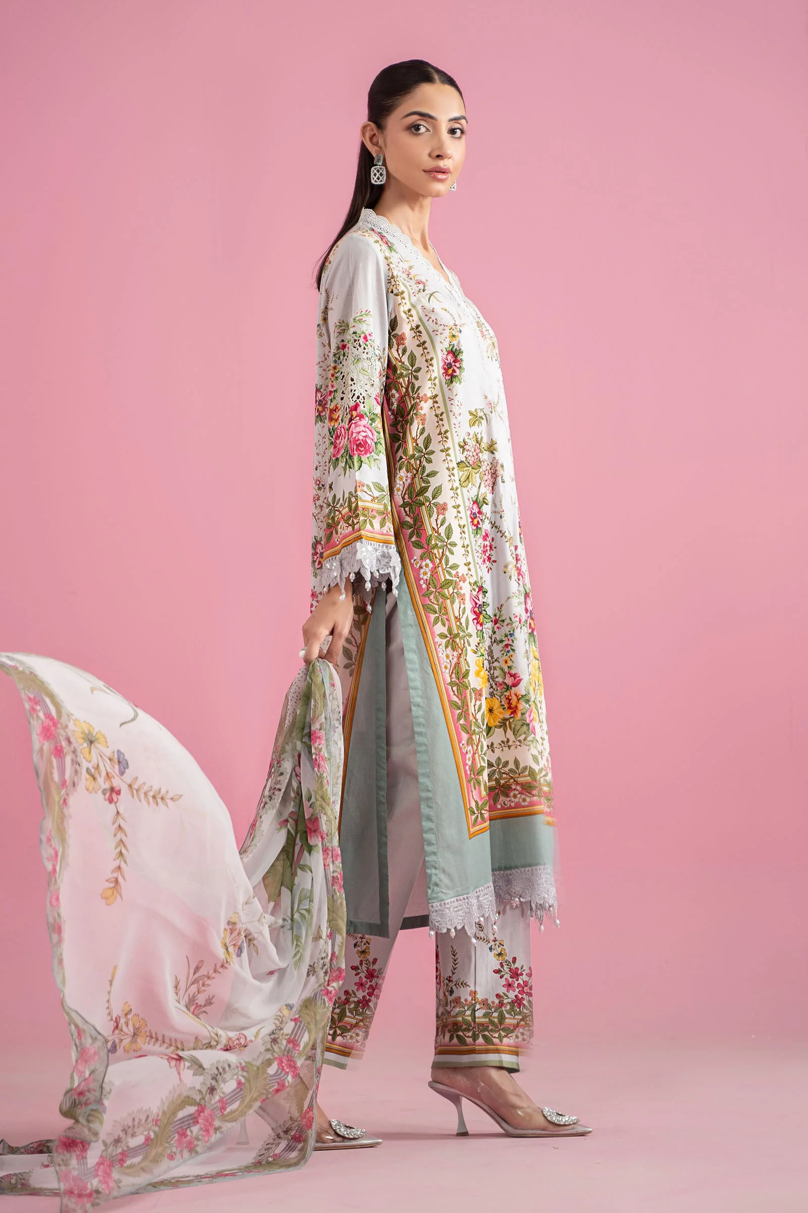 3 Piece Embroidered Lawn Suit | MPS-2605-B - Image 6