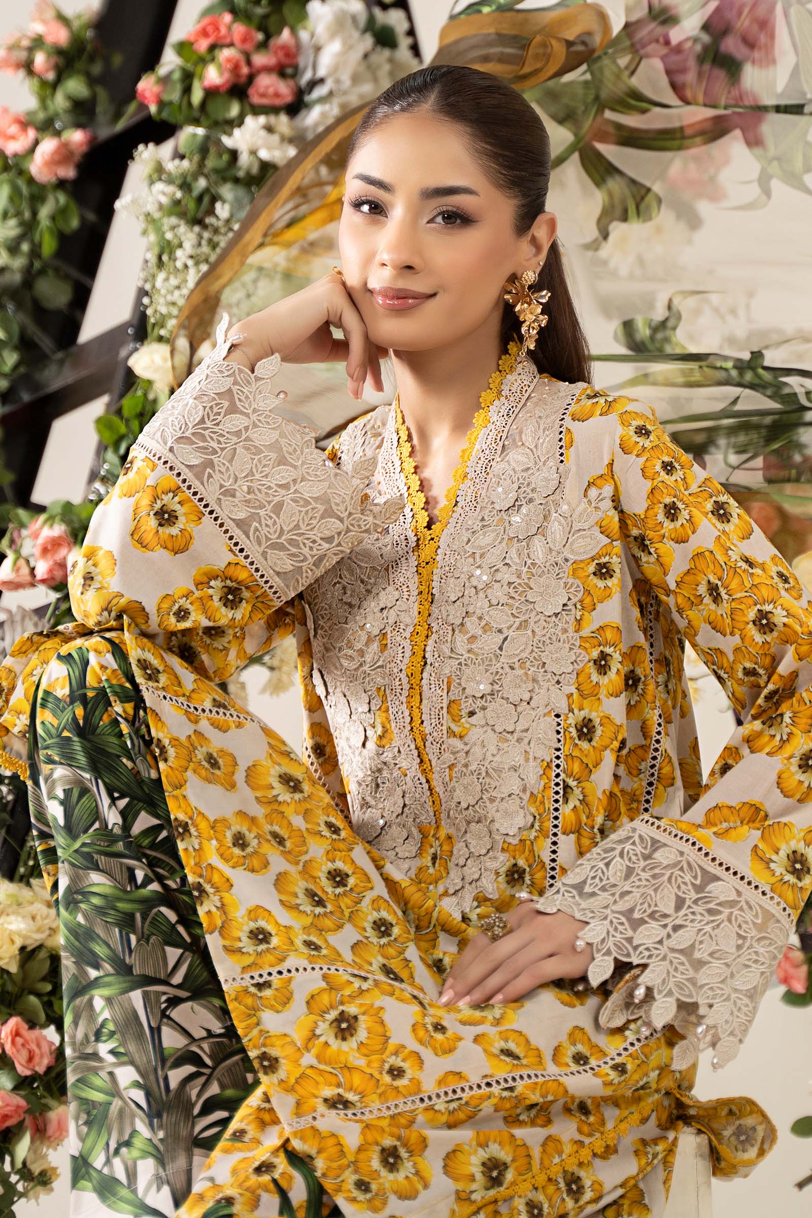 3 Piece Embroidered Lawn Suit | MPS-2606-A - Image 5