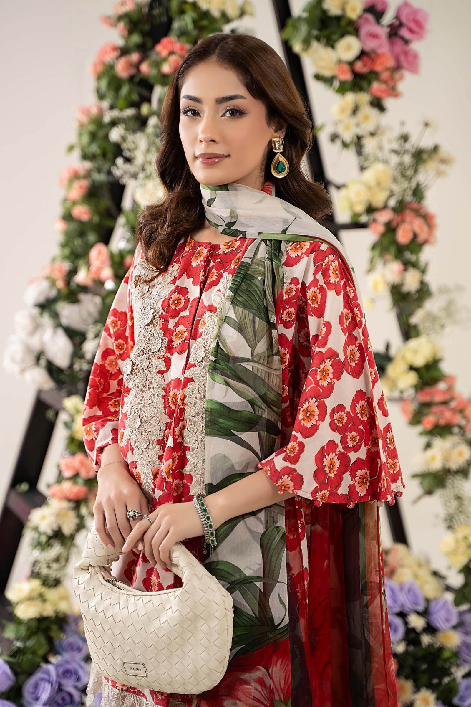 3 Piece Embroidered Lawn Suit | MPS-2606-B - Image 3