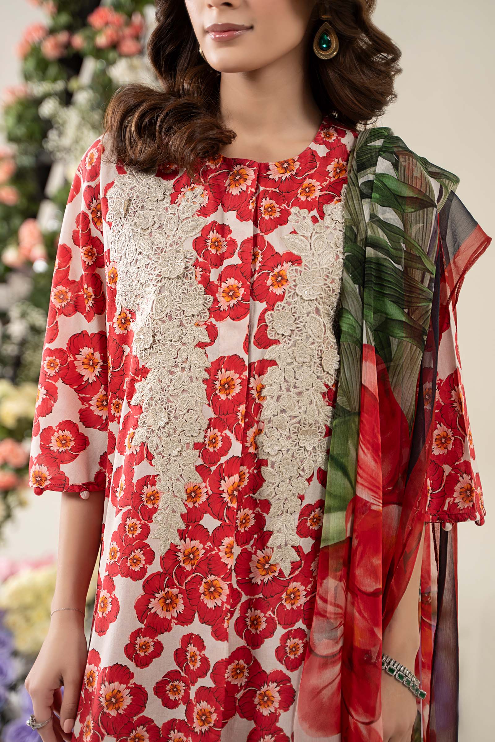 3 Piece Embroidered Lawn Suit | MPS-2606-B - Image 6