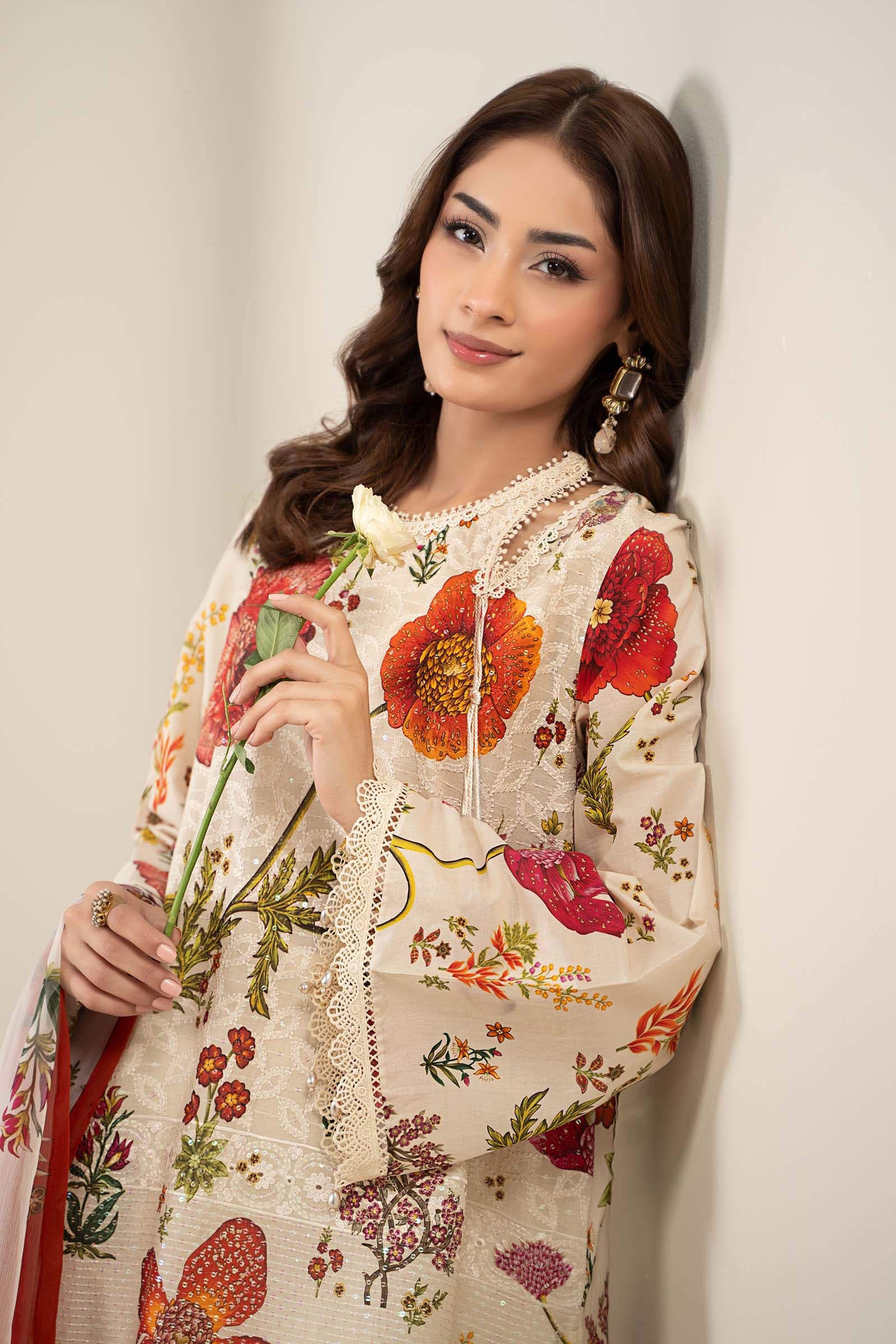 3 Piece Embroidered Lawn Suit | MPS-2607-A - Image 2