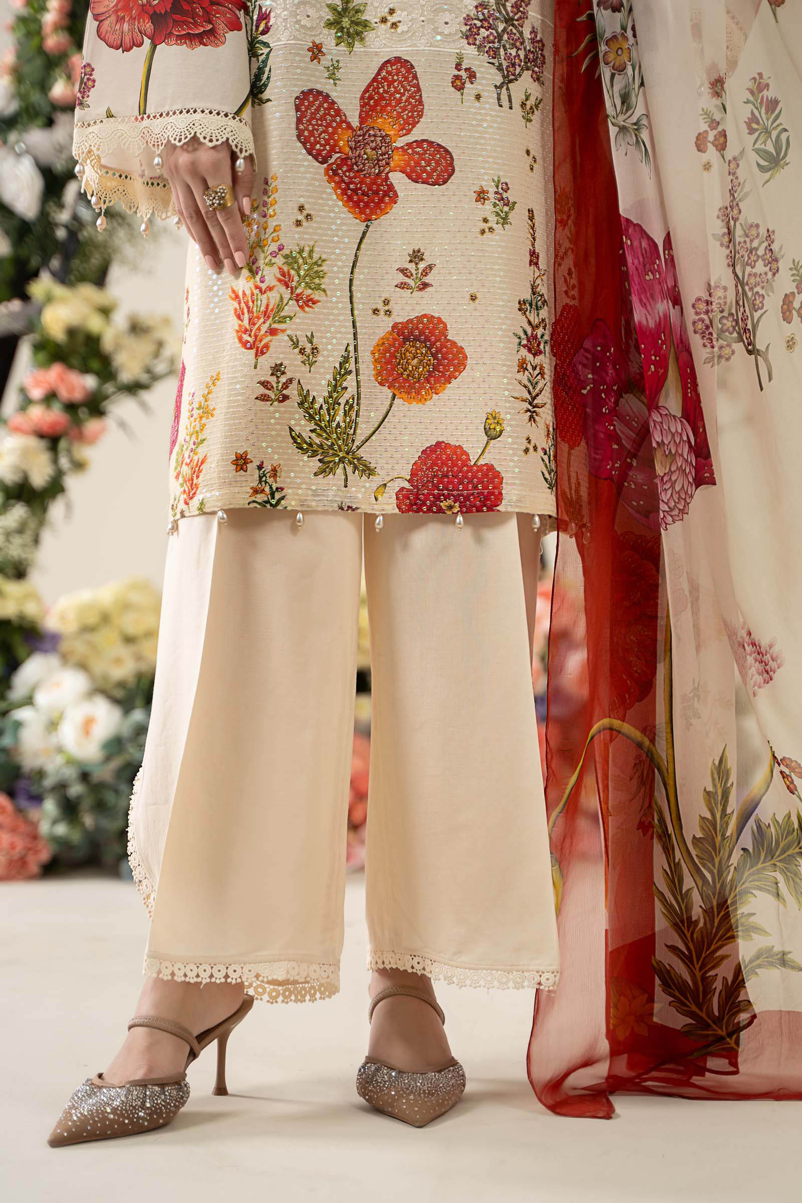3 Piece Embroidered Lawn Suit | MPS-2607-A - Image 3