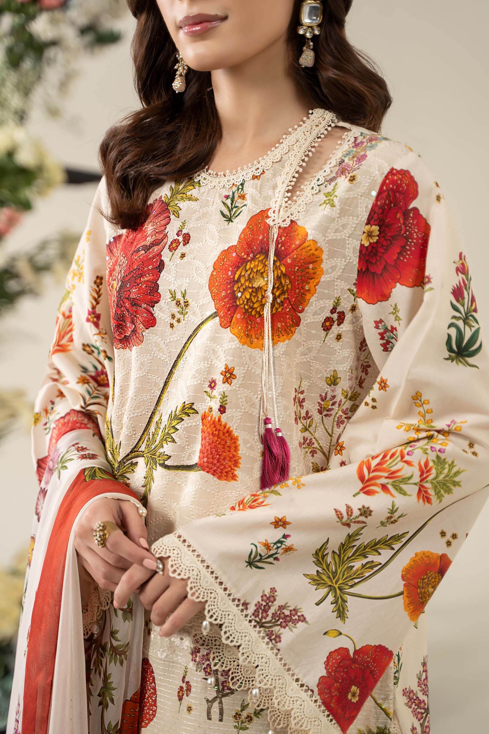 3 Piece Embroidered Lawn Suit | MPS-2607-A - Image 4