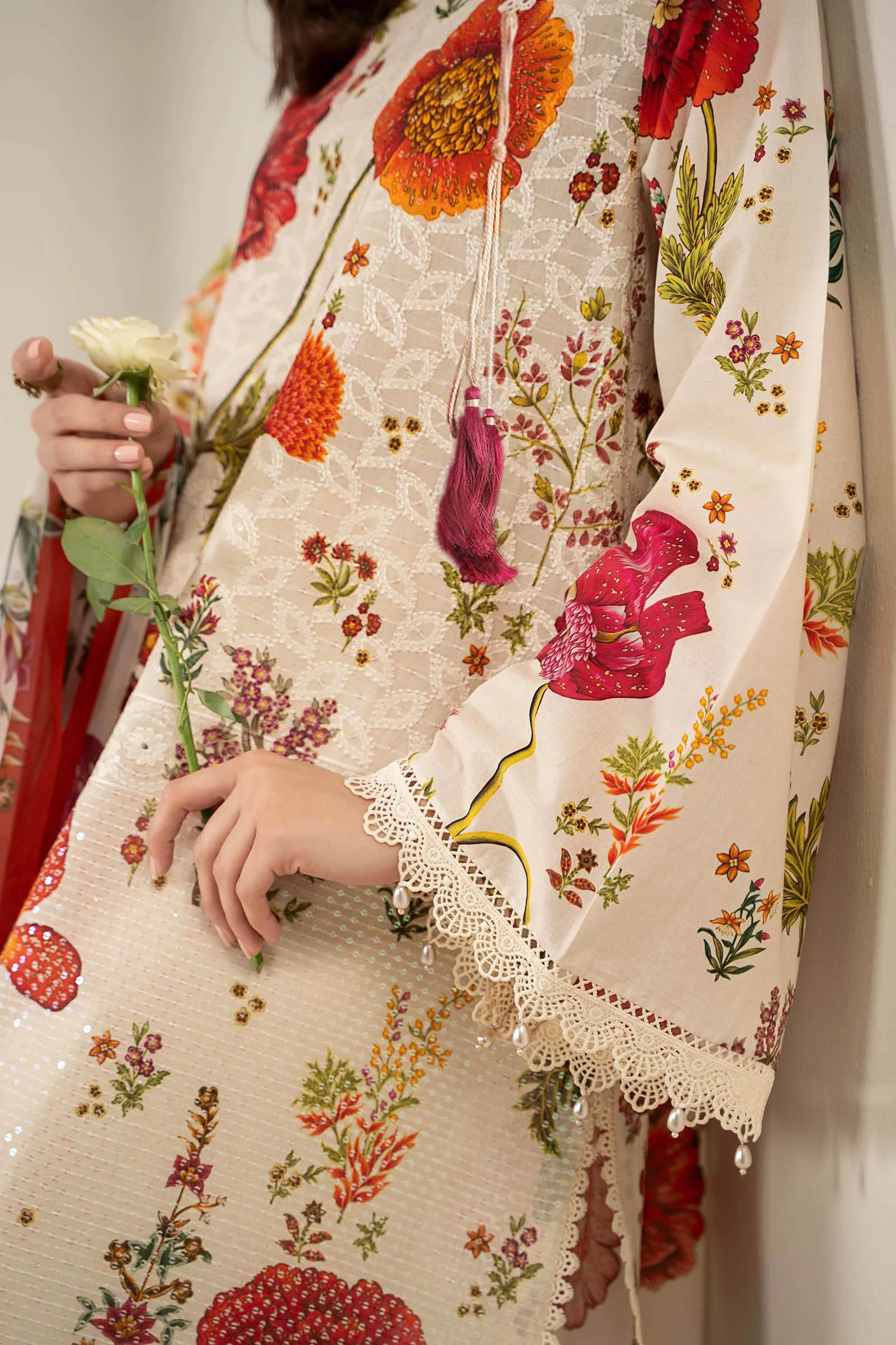 3 Piece Embroidered Lawn Suit | MPS-2607-A - Image 5