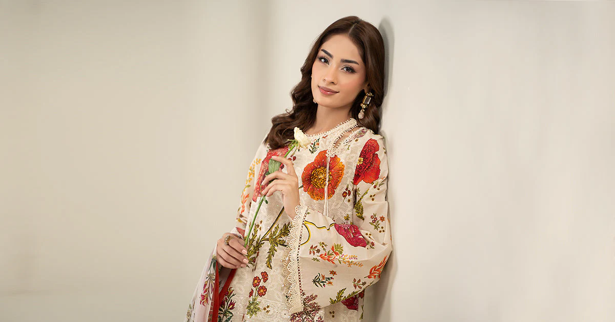 3 Piece Embroidered Lawn Suit | MPS-2607-A - Image 8
