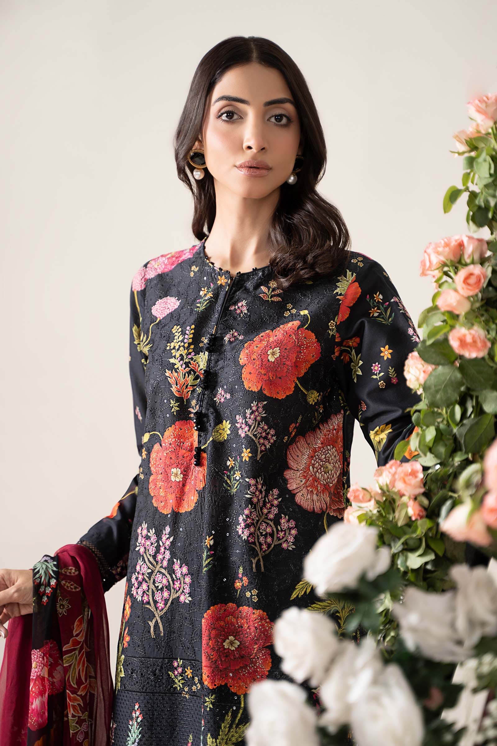 3 Piece Embroidered Lawn Suit | MPS-2607-B - Image 2