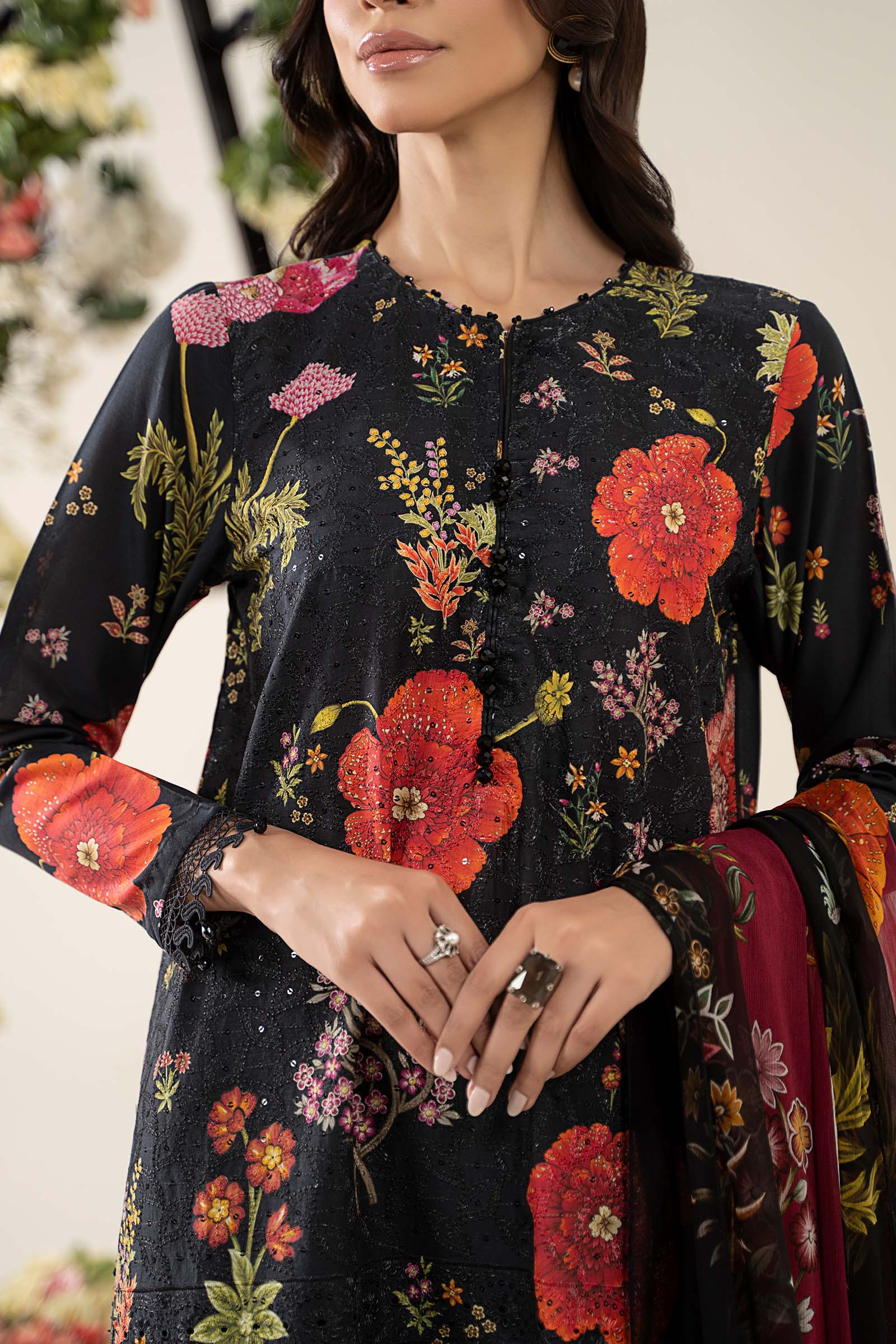3 Piece Embroidered Lawn Suit | MPS-2607-B - Image 4