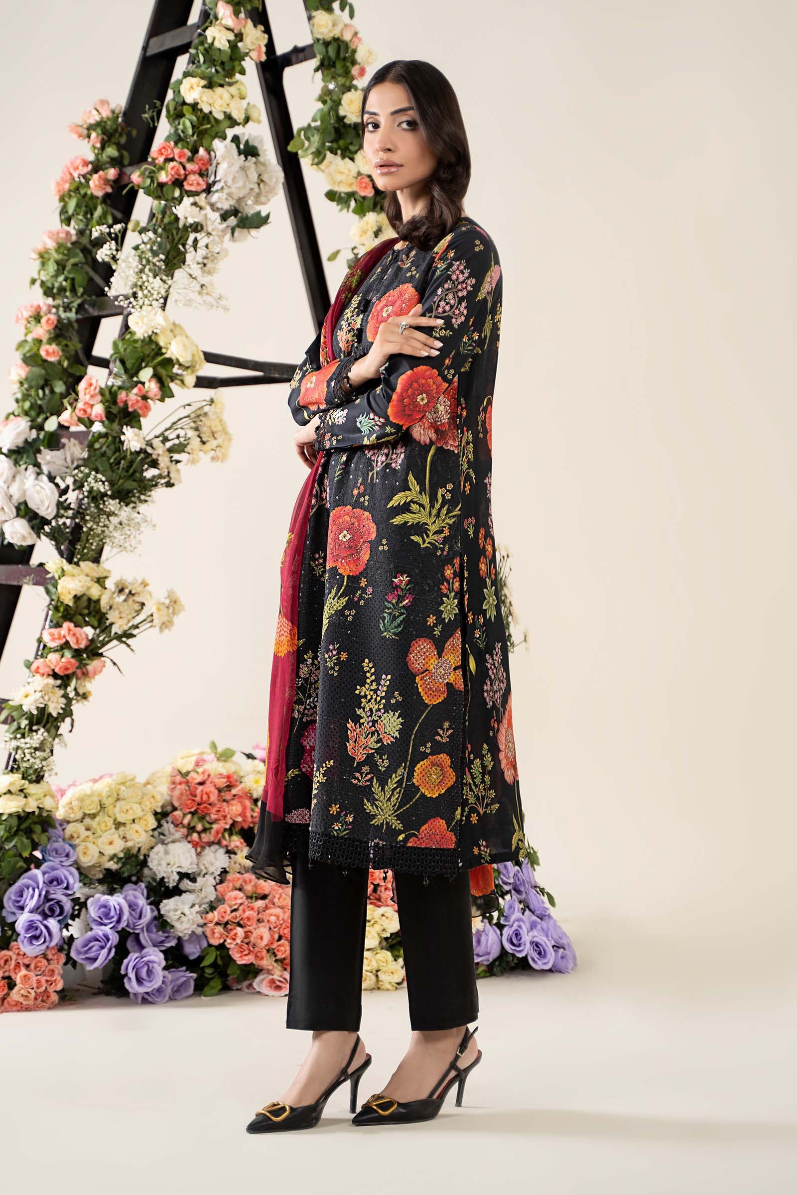 3 Piece Embroidered Lawn Suit | MPS-2607-B - Image 7