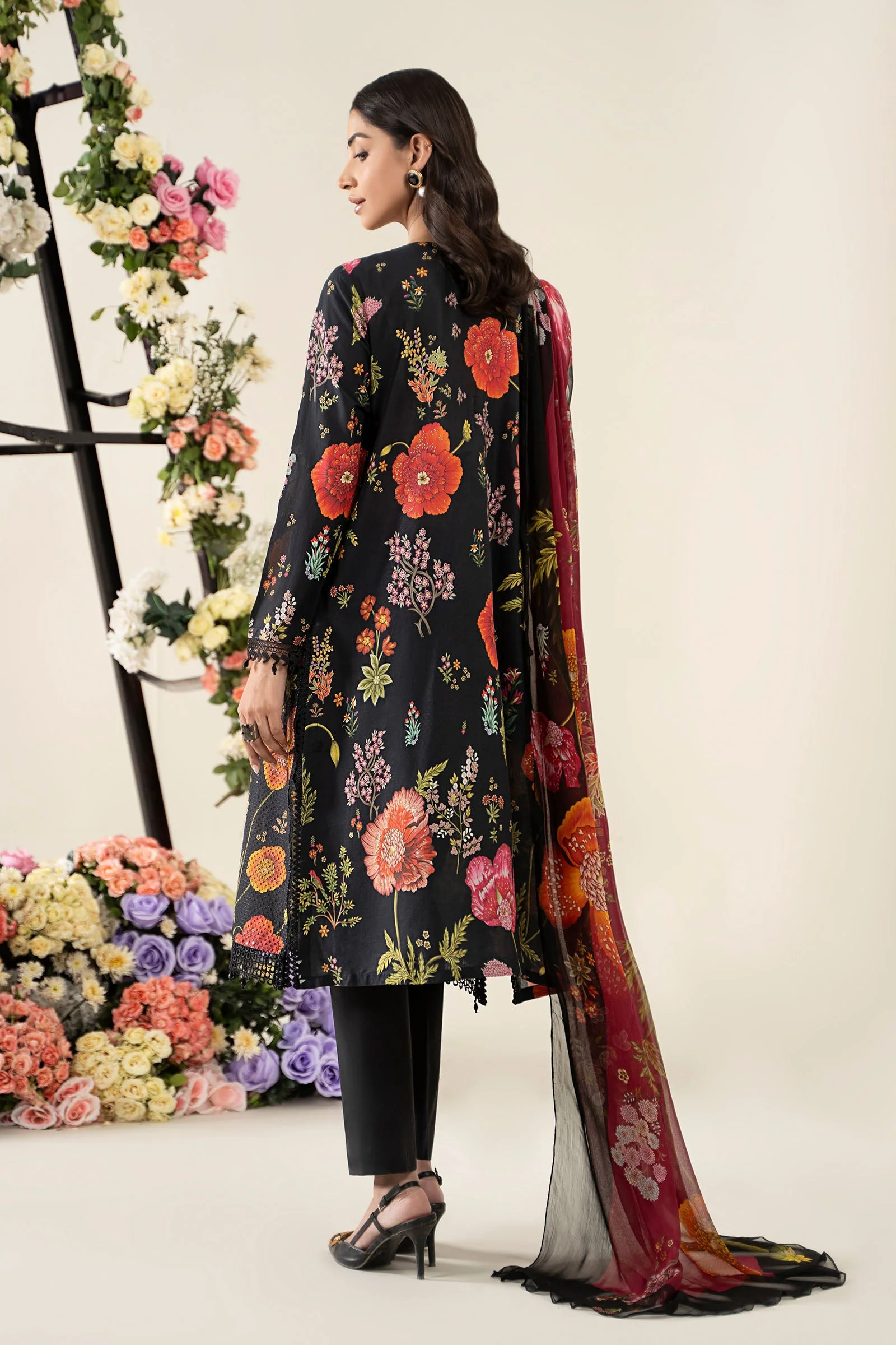 3 Piece Embroidered Lawn Suit | MPS-2607-B - Image 8