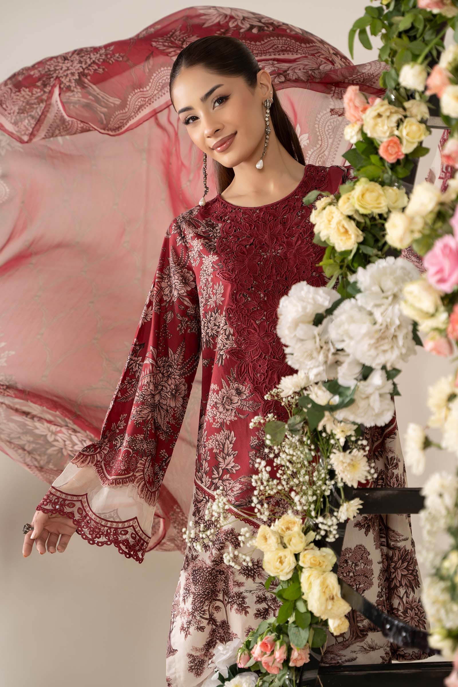 3 Piece Embroidered Lawn Suit | MPS-2608-A - Image 3