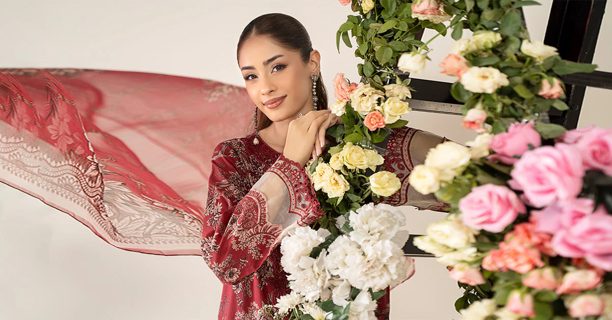 3 Piece Embroidered Lawn Suit | MPS-2608-A - Image 9