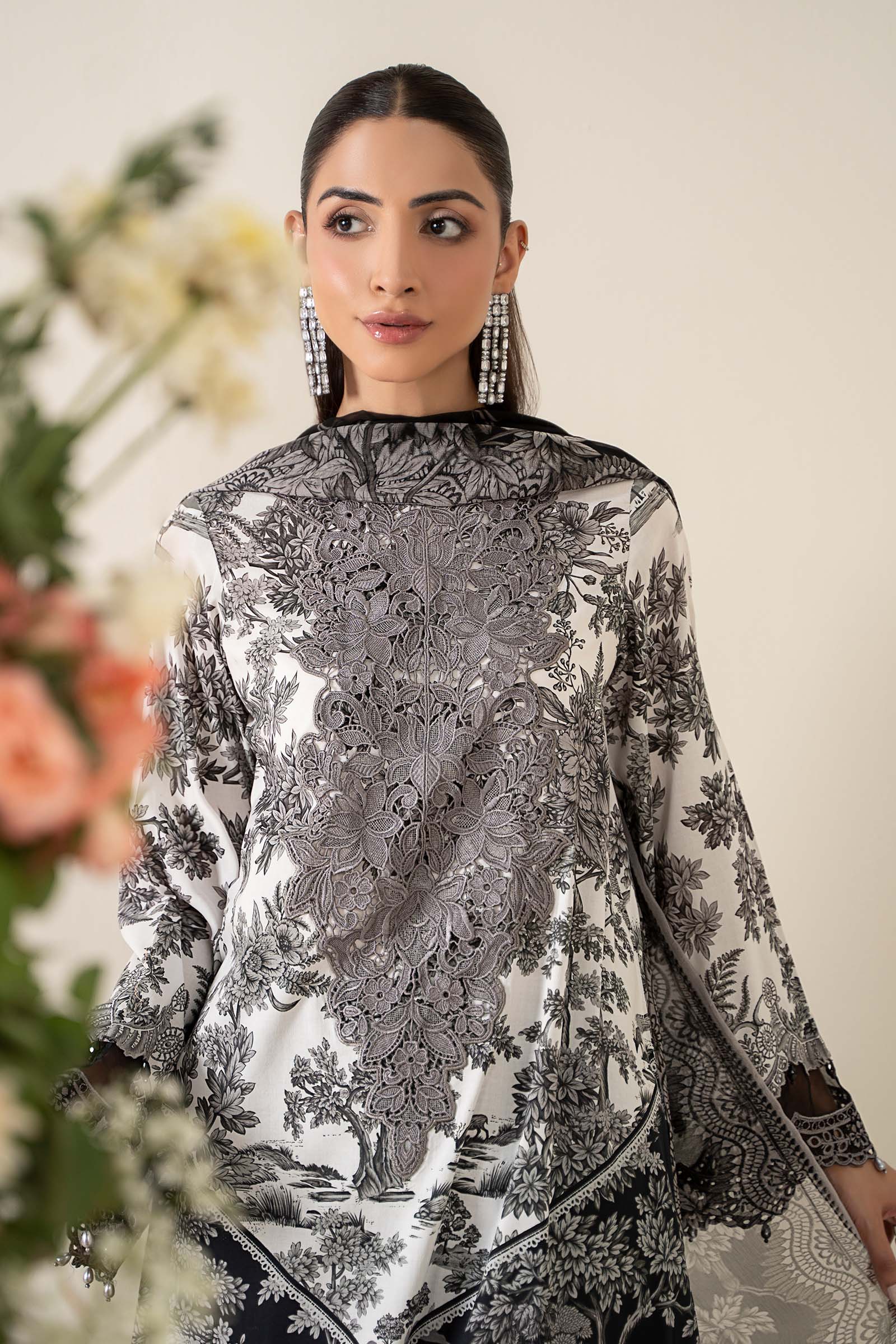 3 Piece Embroidered Lawn Suit | MPS-2608-B - Image 2