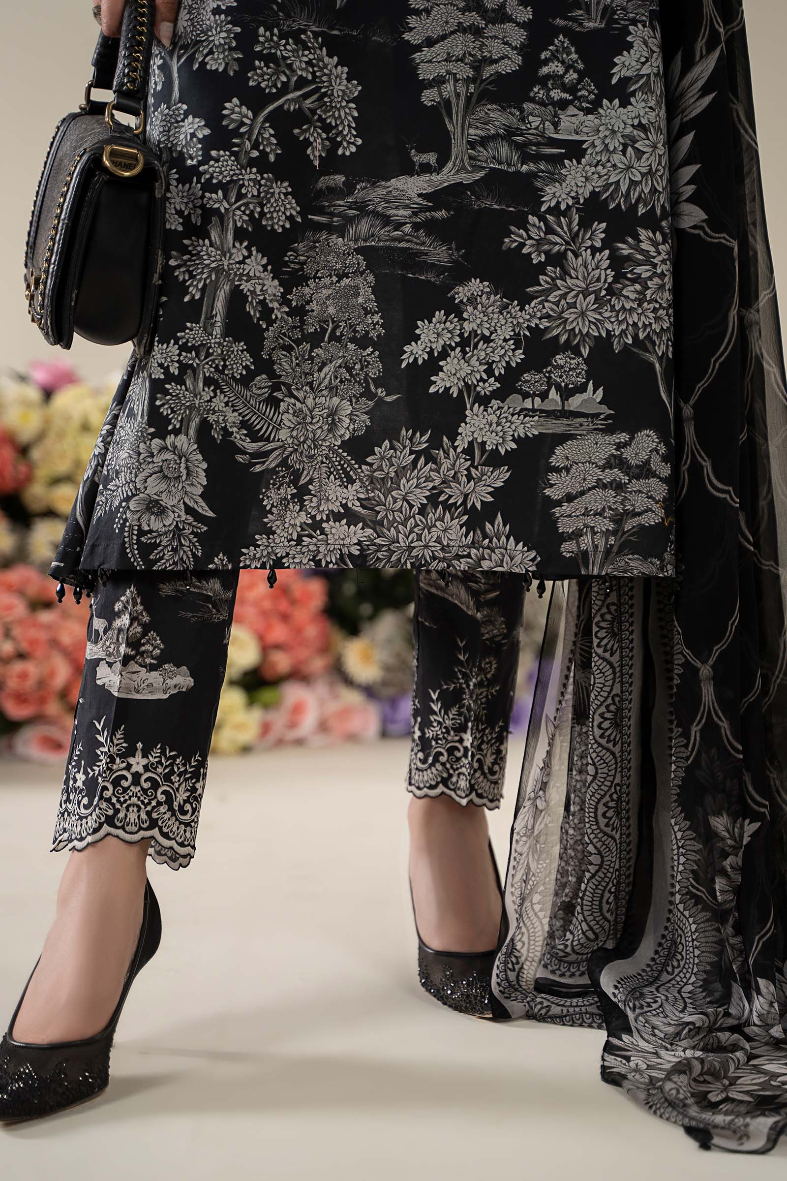 3 Piece Embroidered Lawn Suit | MPS-2608-B - Image 5