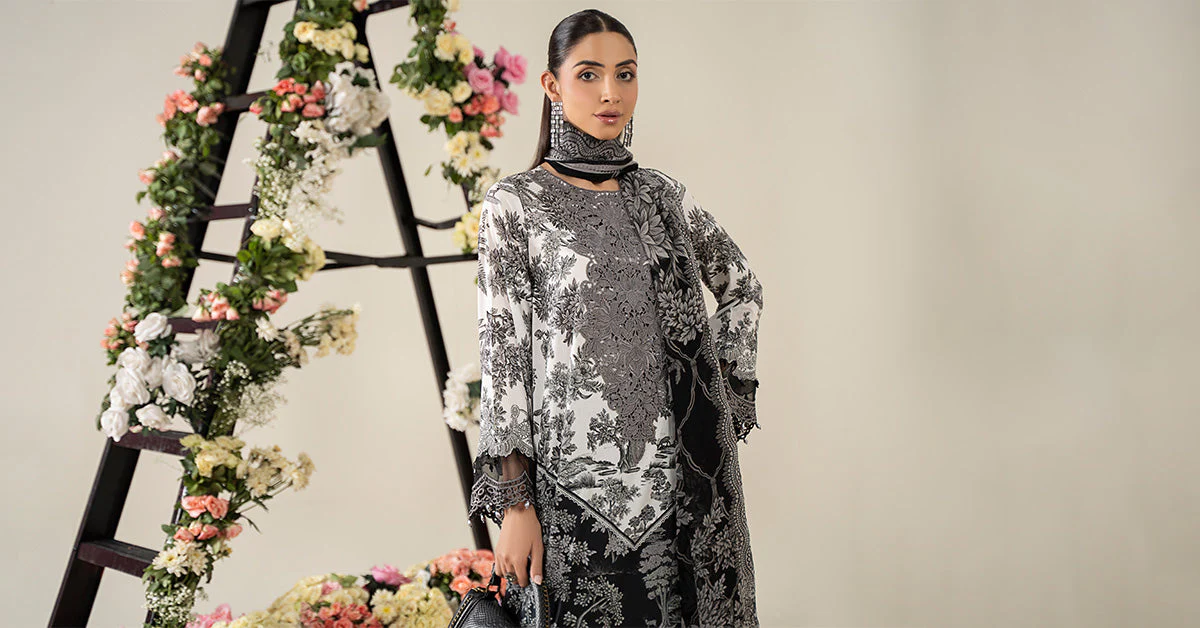 3 Piece Embroidered Lawn Suit | MPS-2608-B - Image 8