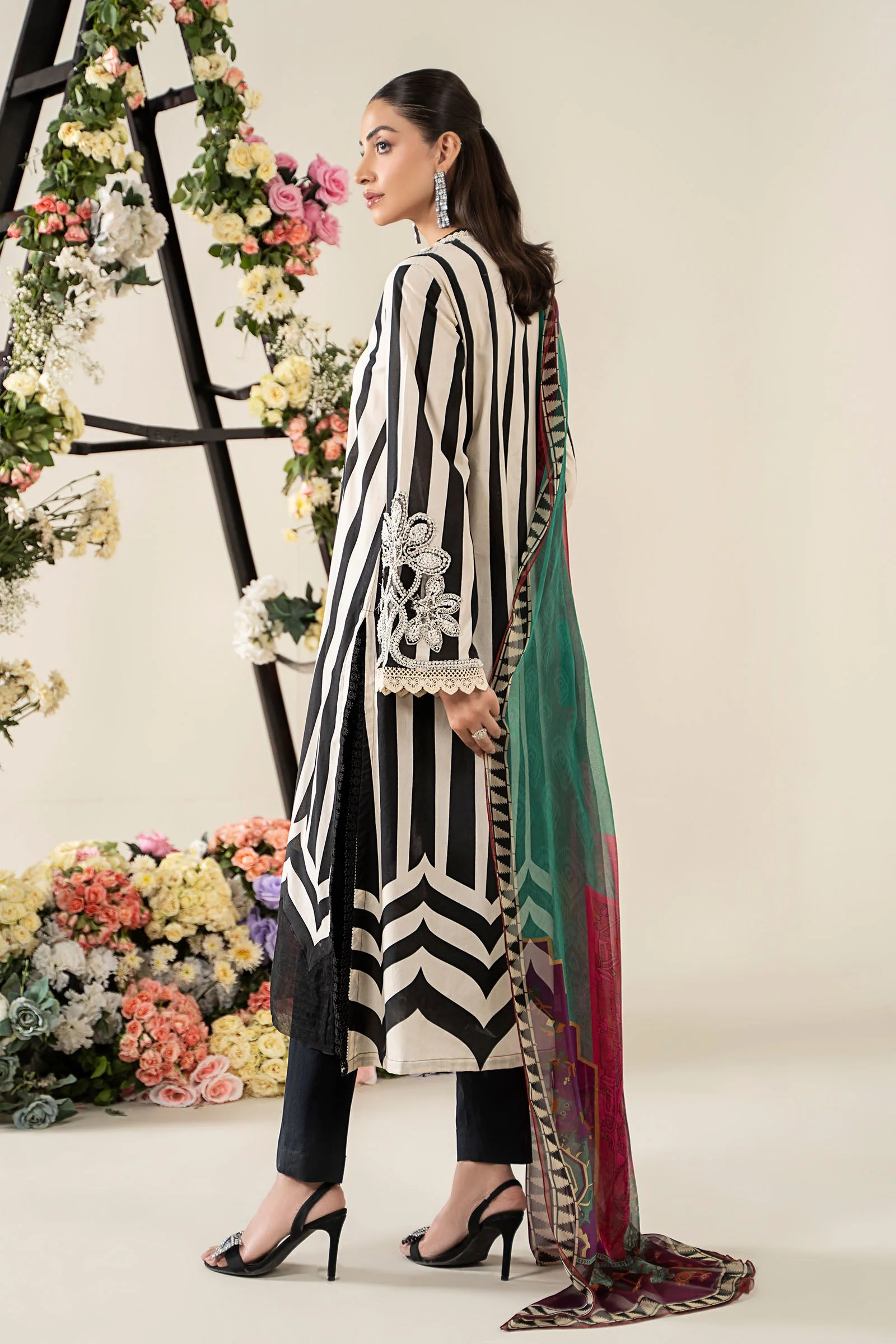 3 Piece Embroidered Lawn Suit | MPS-2609-B - Image 6