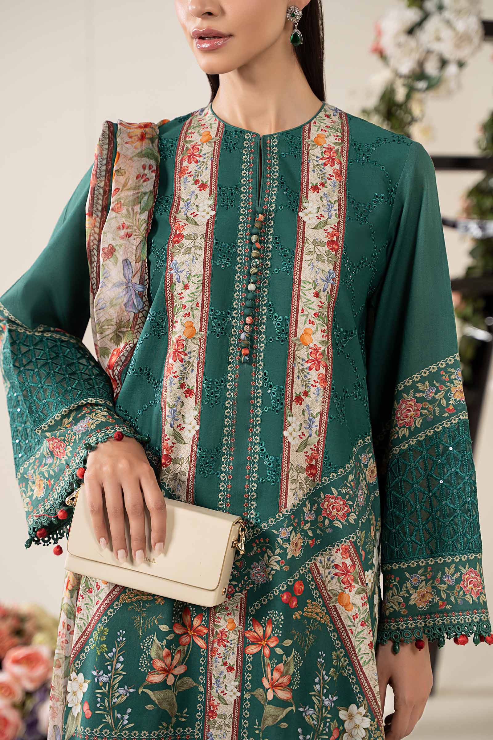 3 Piece Embroidered Lawn Suit | MPS-2610-A - Image 3