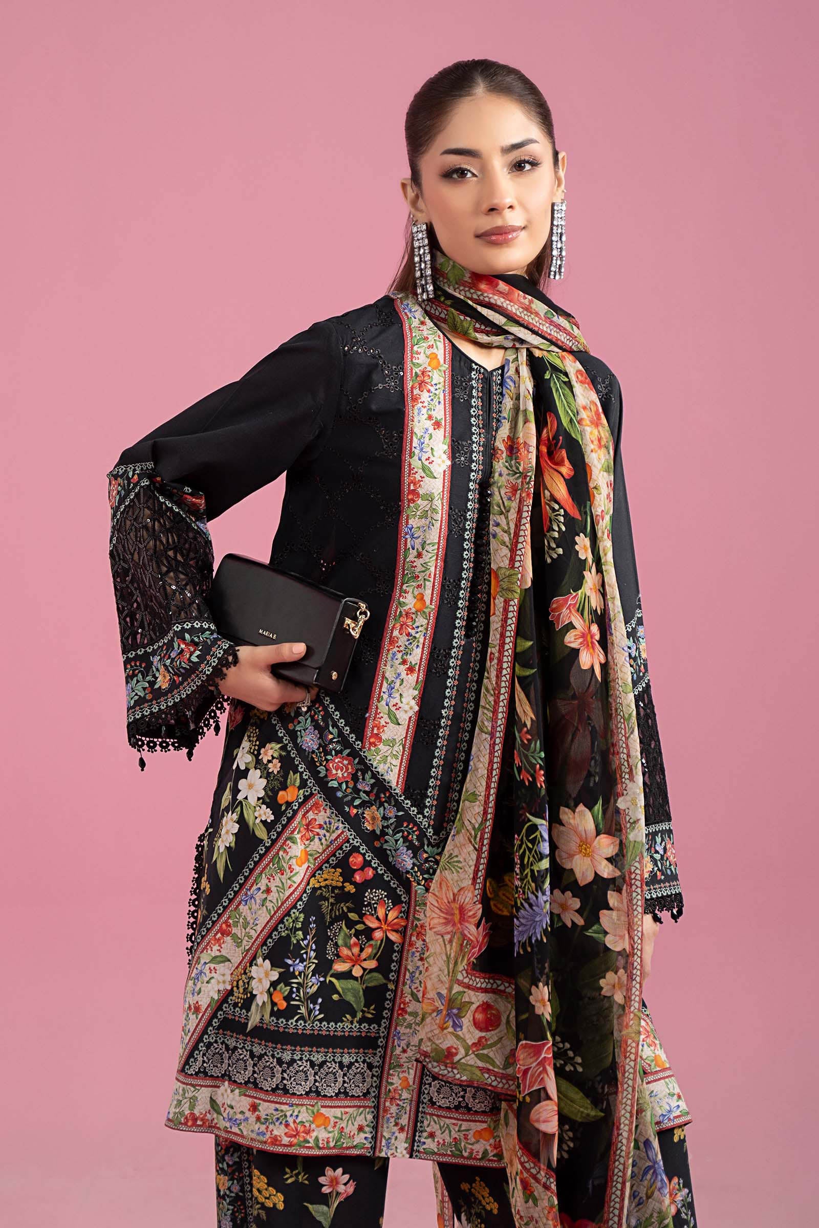 3 Piece Embroidered Lawn Suit | MPS-2610-B - Image 2