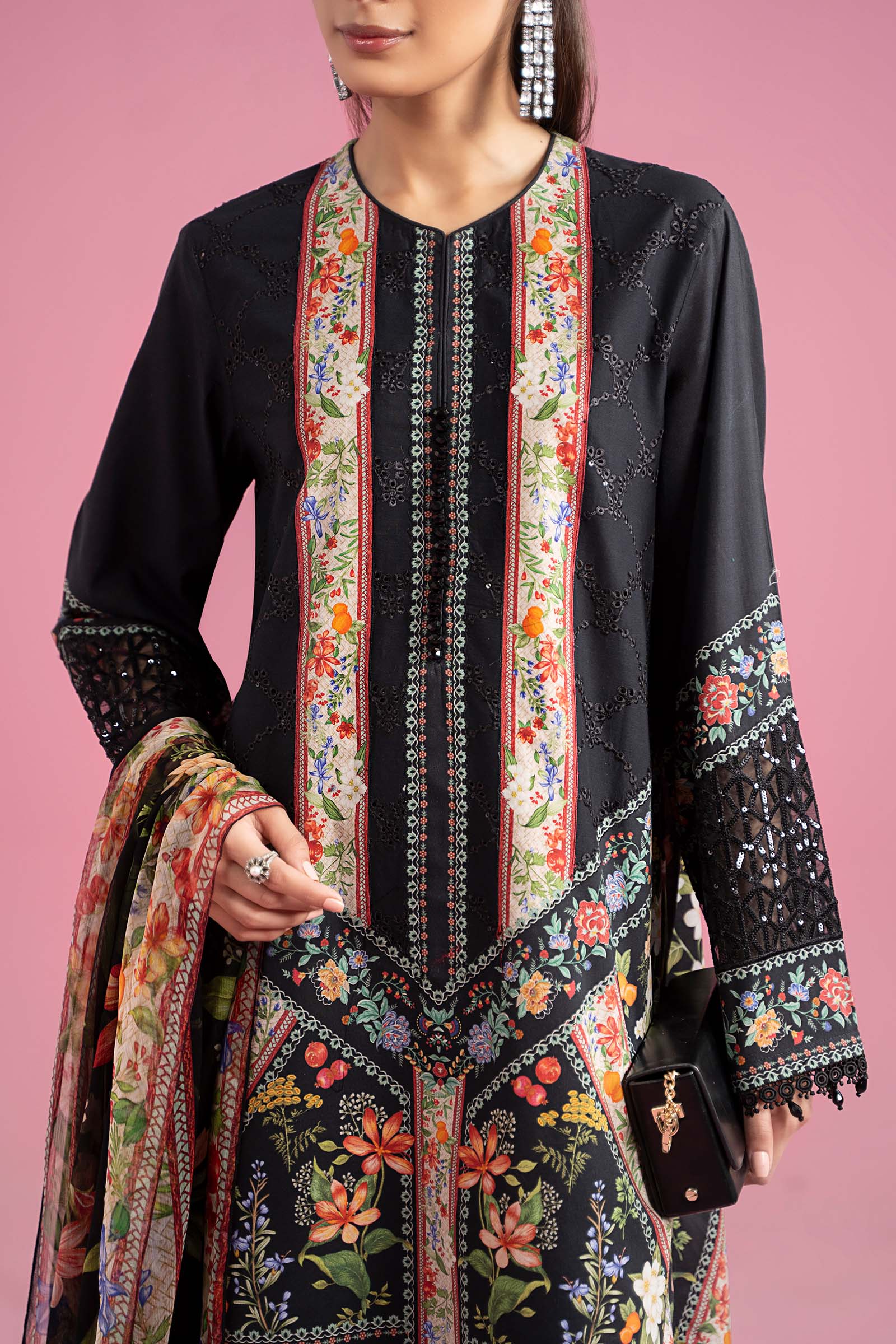 3 Piece Embroidered Lawn Suit | MPS-2610-B - Image 4