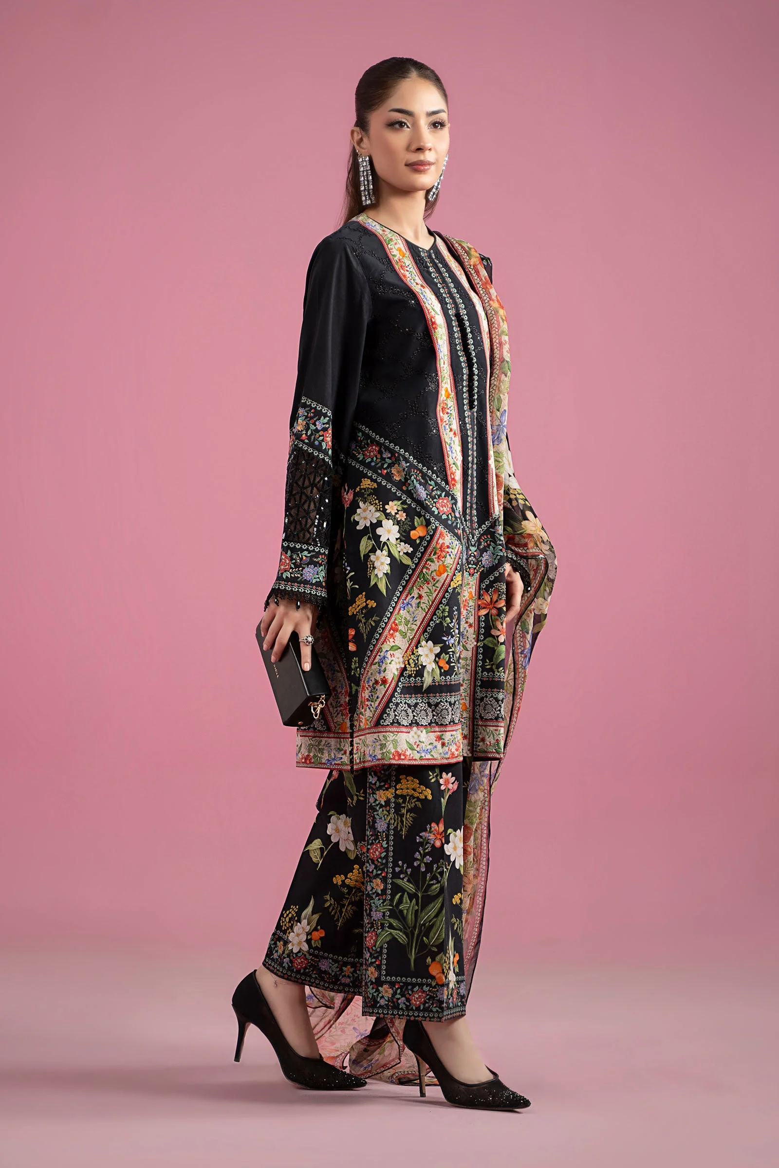 3 Piece Embroidered Lawn Suit | MPS-2610-B - Image 6