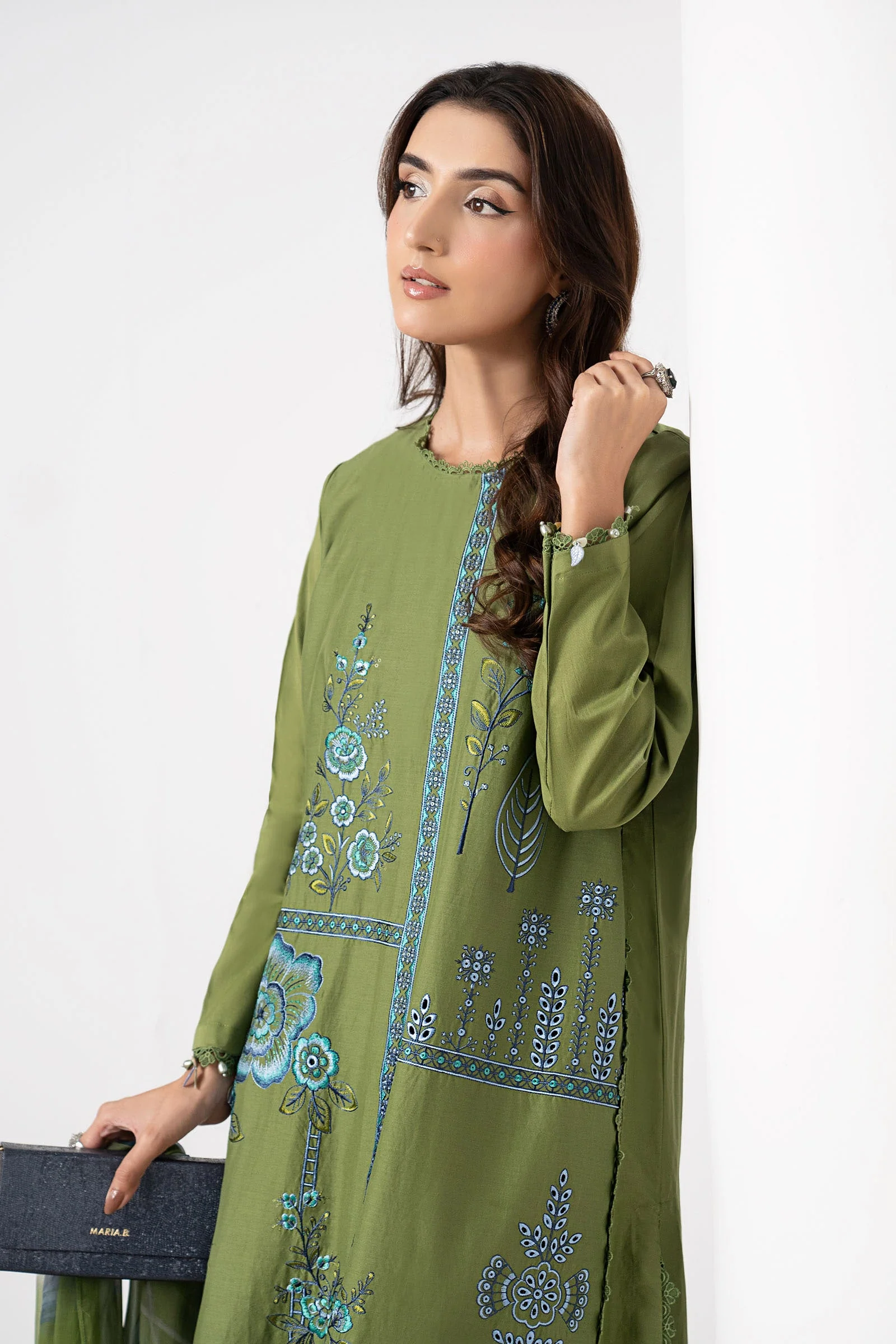 3 Piece Embroidered Cambric Suit - Image 3