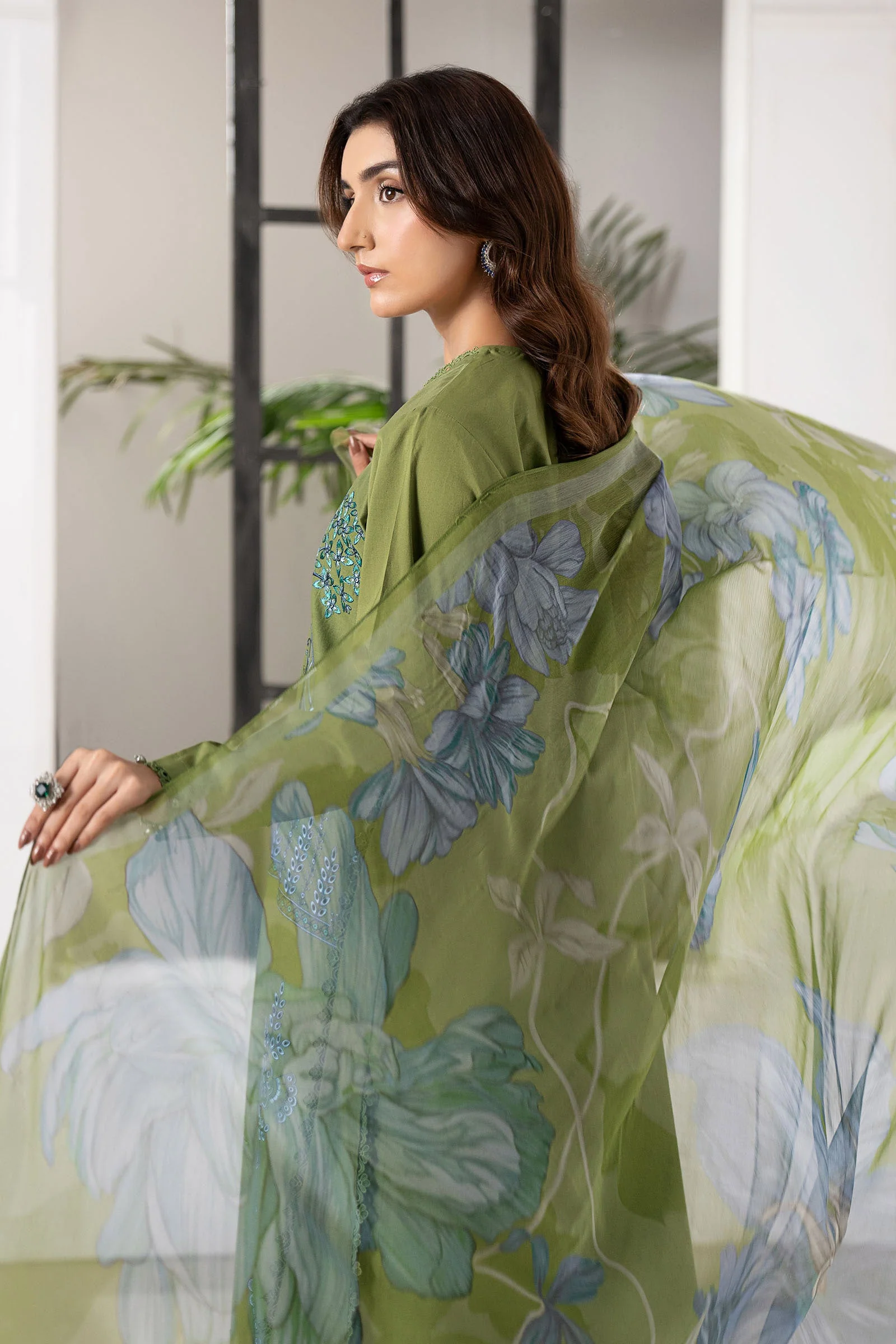 3 Piece Embroidered Cambric Suit - Image 4