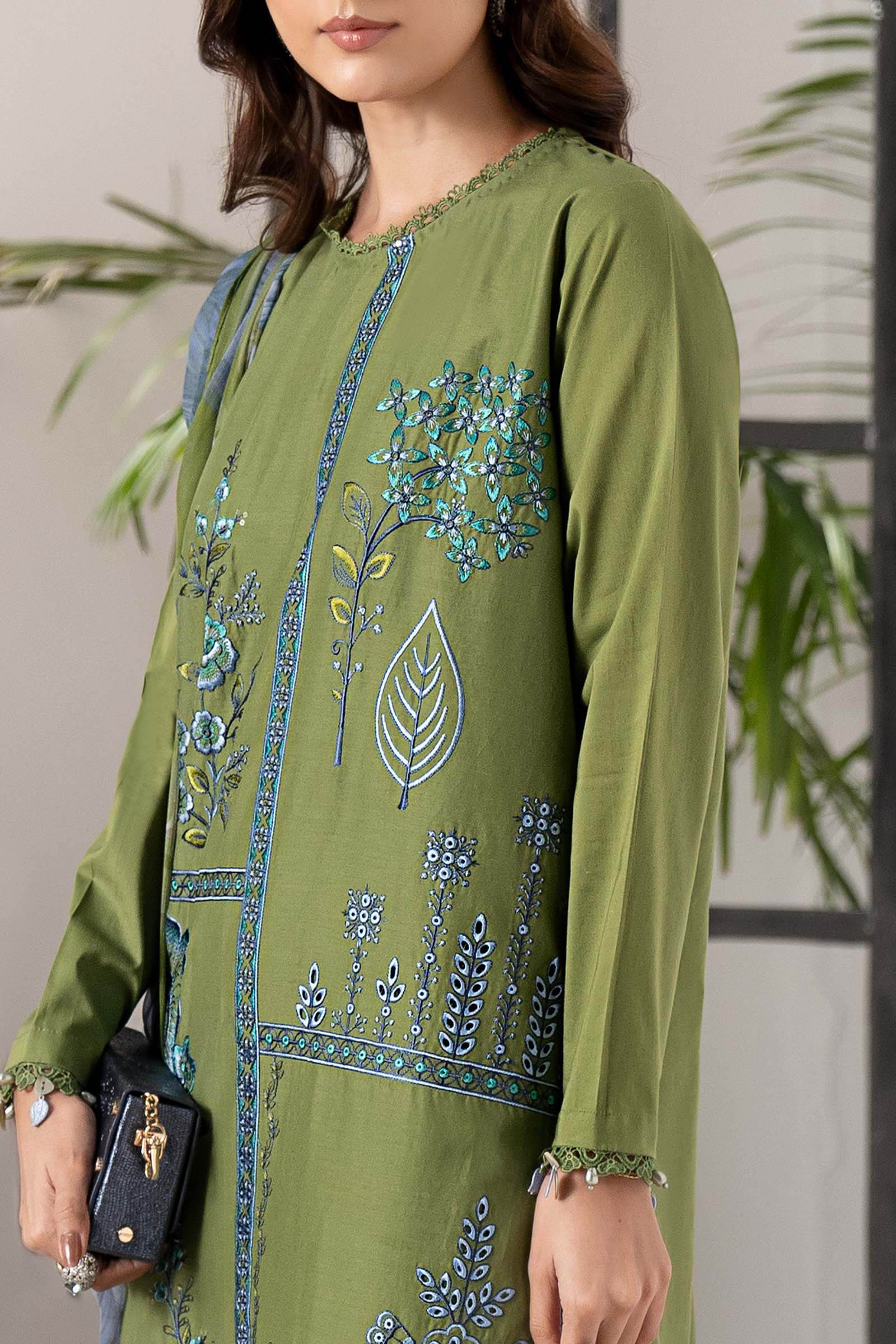 3 Piece Embroidered Cambric Suit - Image 5
