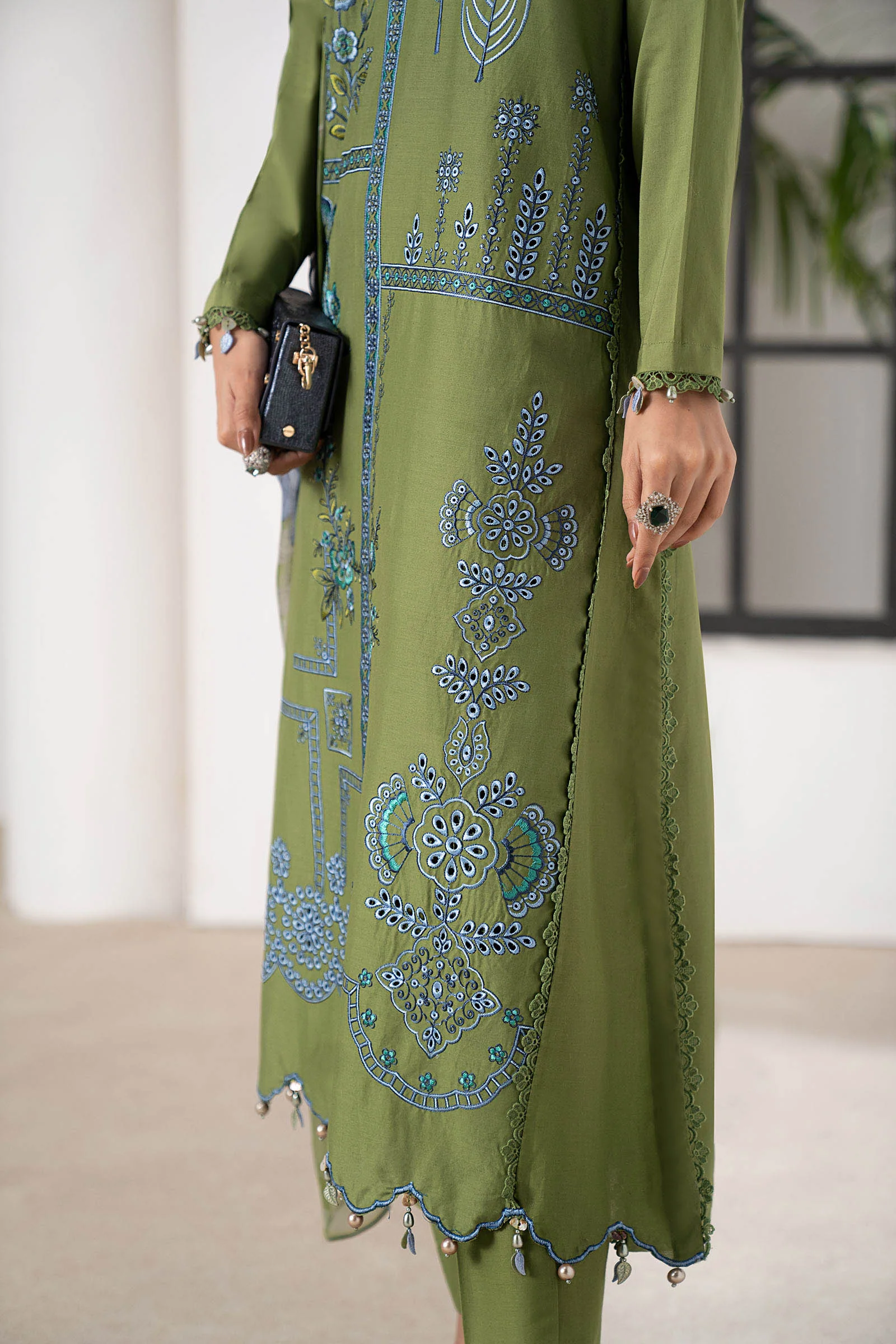 3 Piece Embroidered Cambric Suit - Image 6
