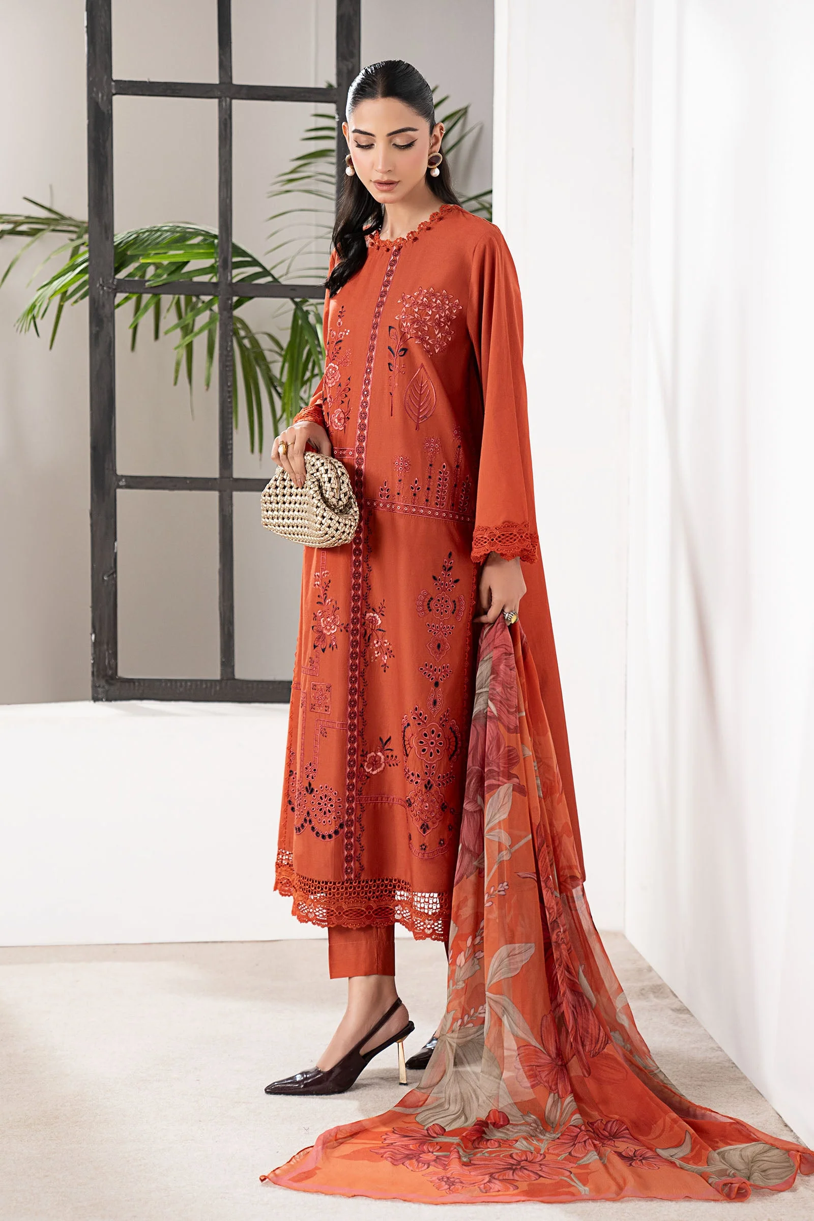 3 Piece Embroidered Cambric Suit - Image 7