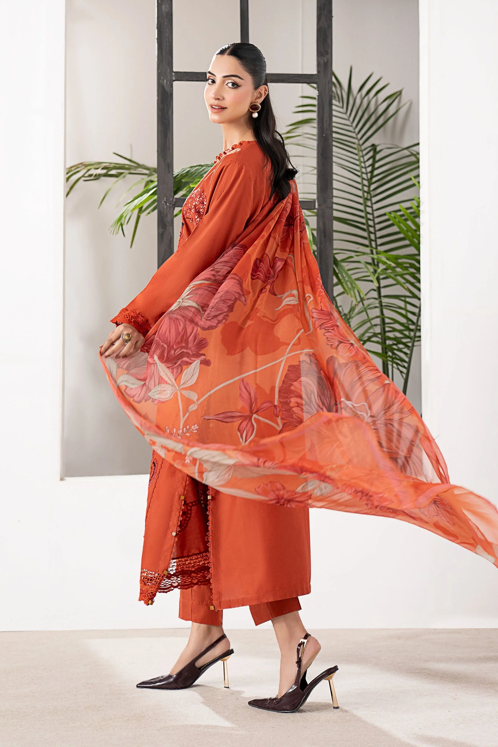 3 Piece Embroidered Cambric Suit - Image 8