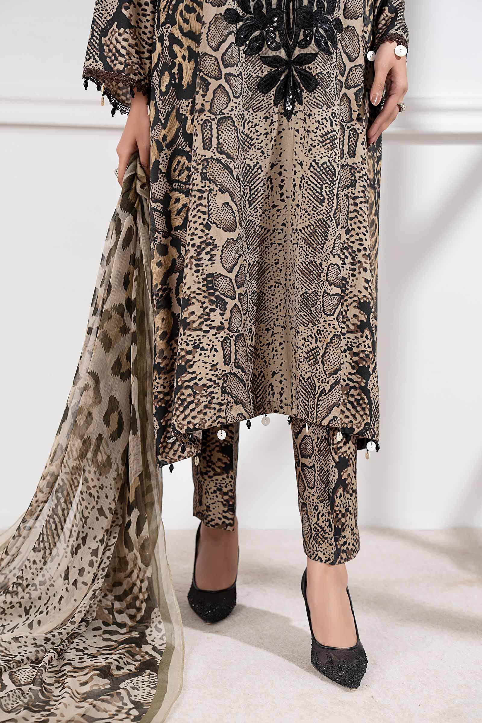 3 Piece Embroidered Linen Suit - Image 5