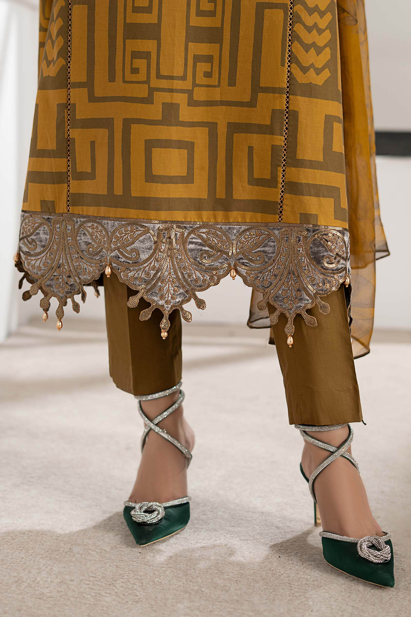 3 Piece Embroidered Cambric Suit - Image 5