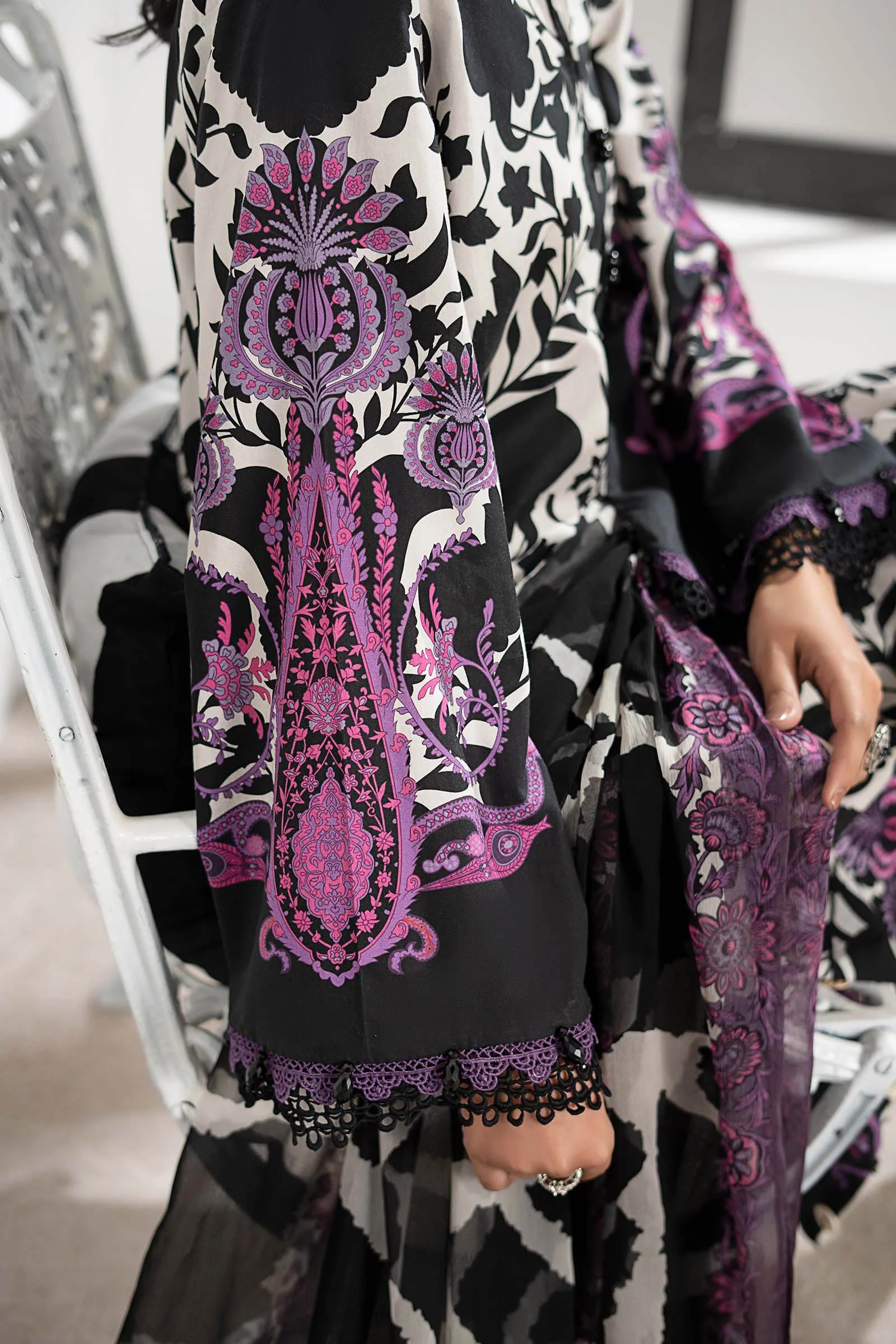 3 Piece Embroidered Cambric Suit - Image 5
