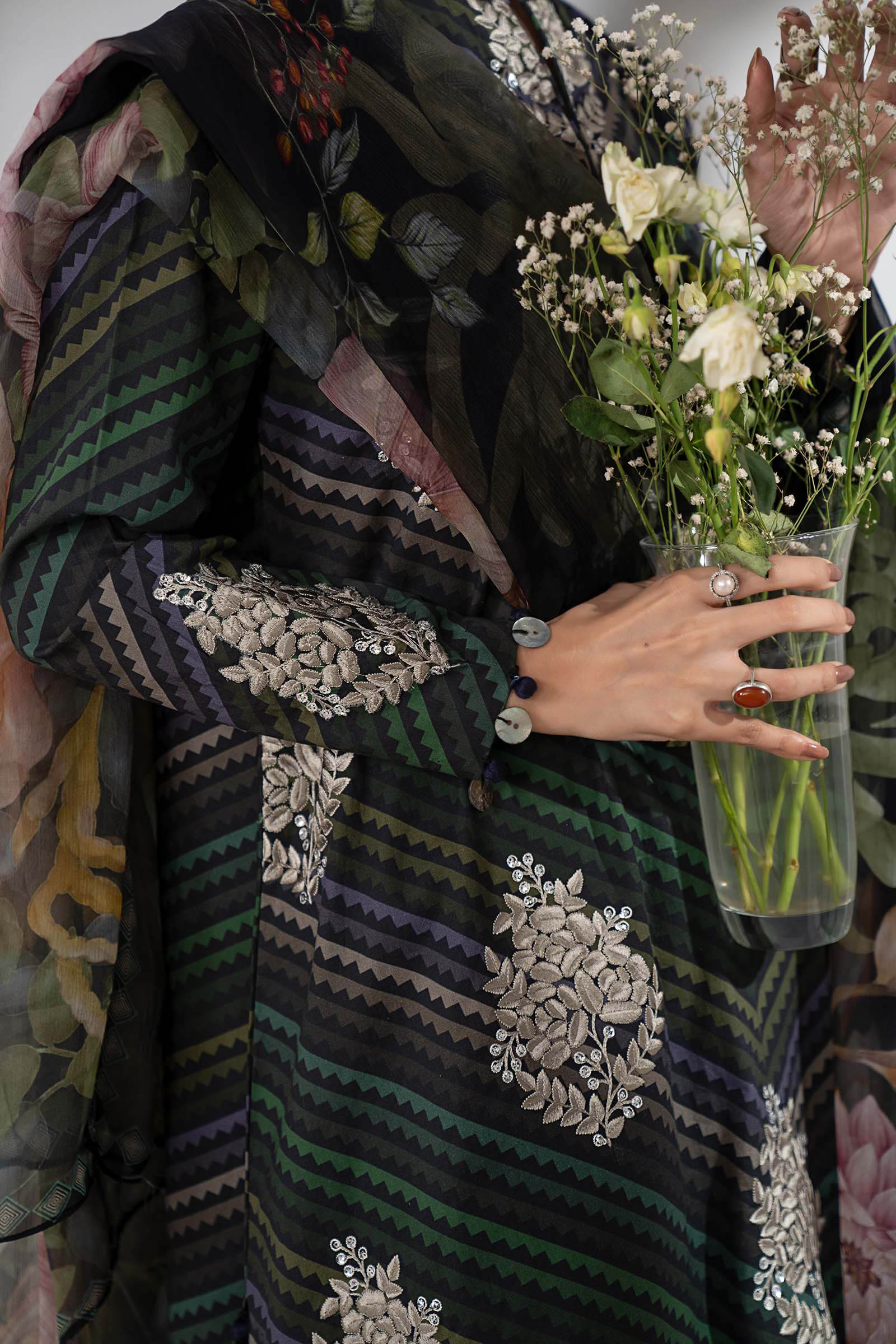 3 Piece Embroidered Cambric Suit - Image 4