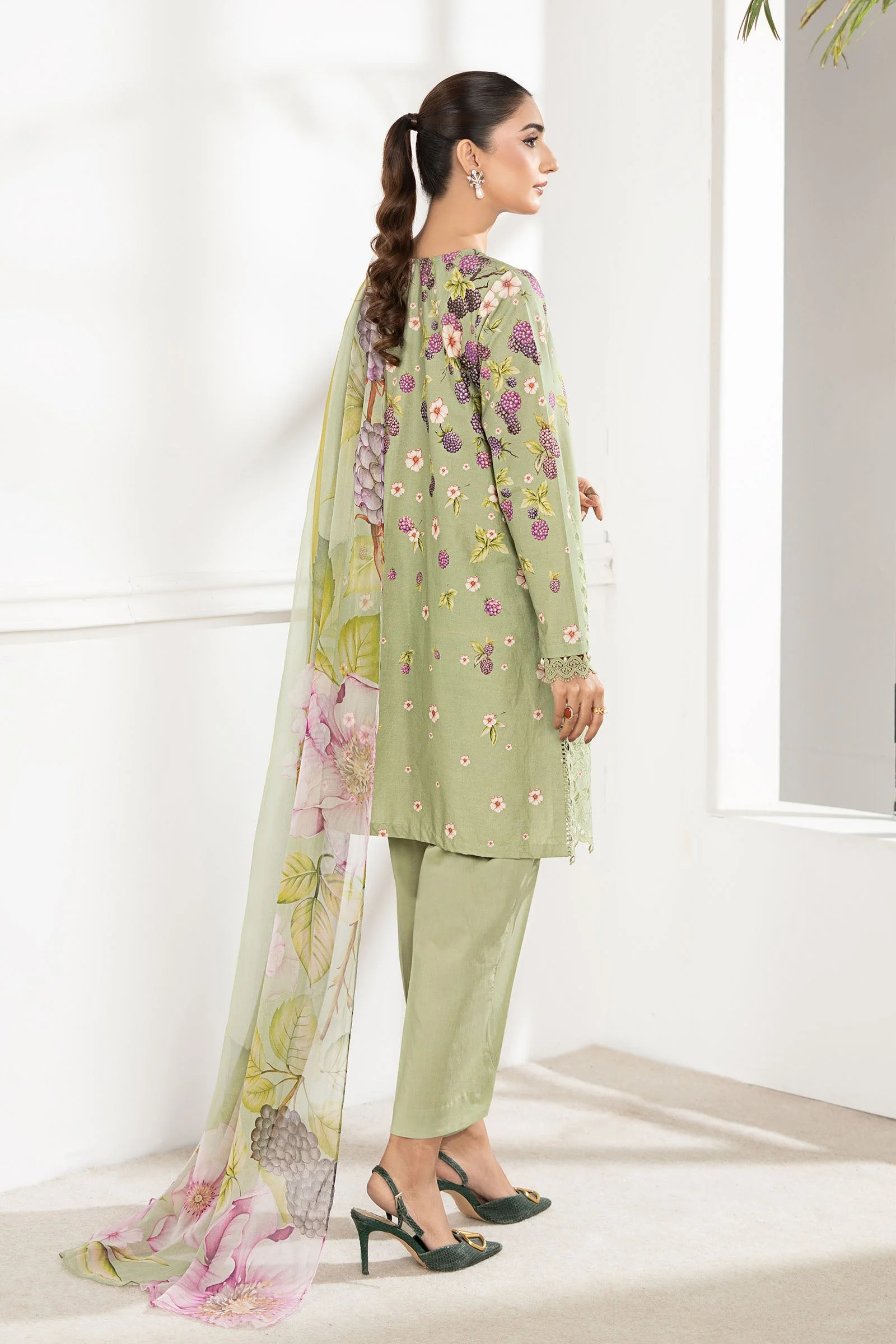 3 Piece Embroidered Cambric Suit - Image 7