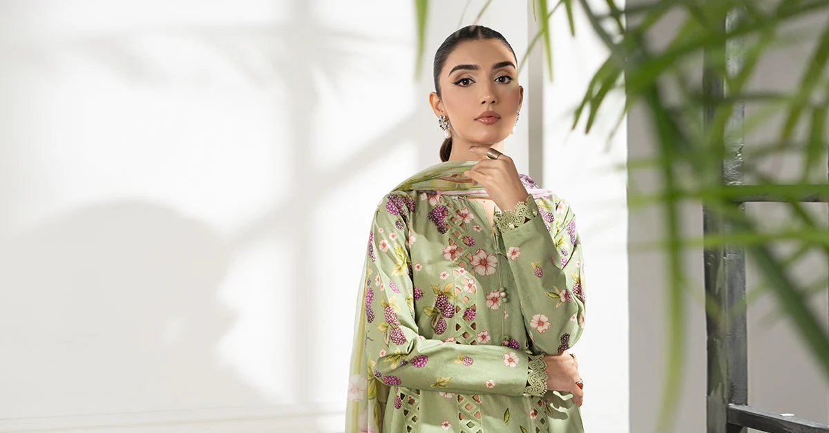 3 Piece Embroidered Cambric Suit - Image 8