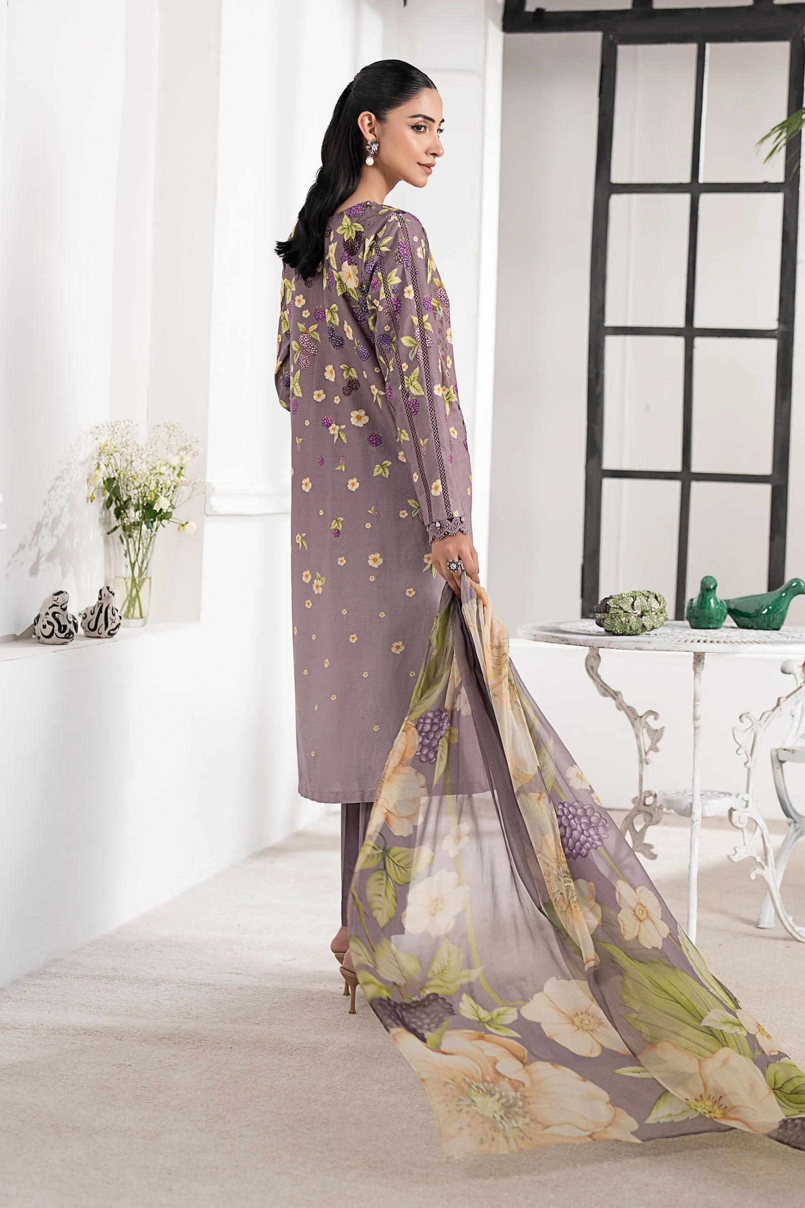 3 Piece Embroidered Cambric Suit - Image 9