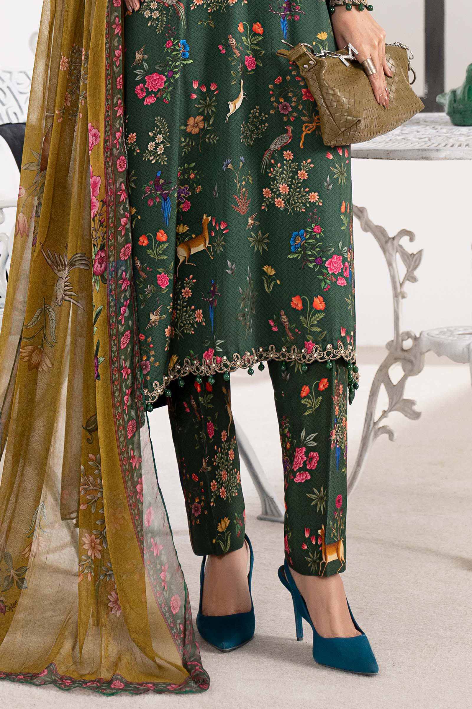 3 Piece Embroidered Linen Suit - Image 5