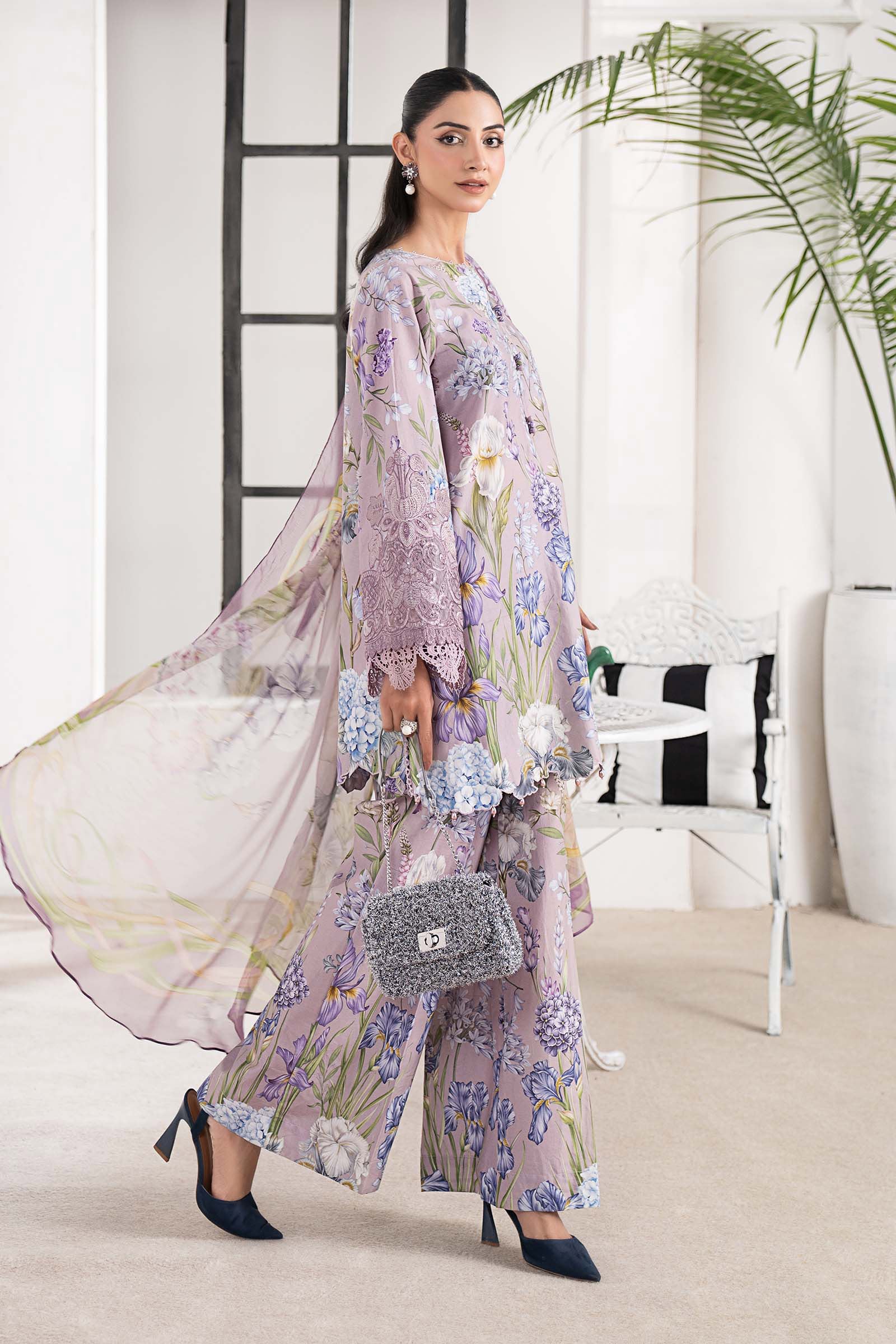 3 Piece Embroidered Cambric Suit - Image 7
