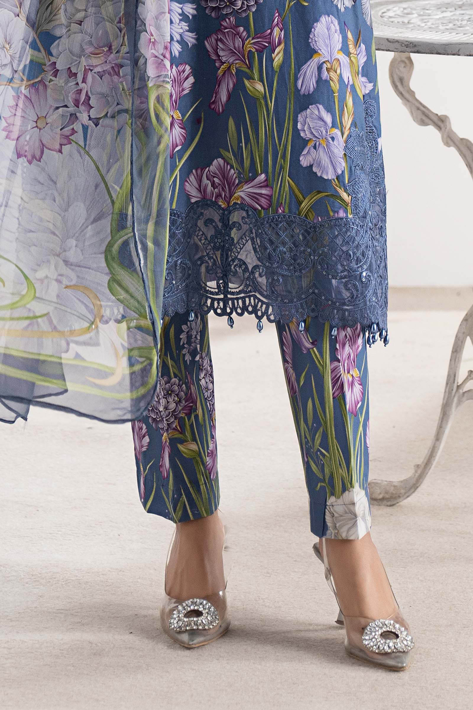 3 Piece Embroidered Cambric Suit - Image 6