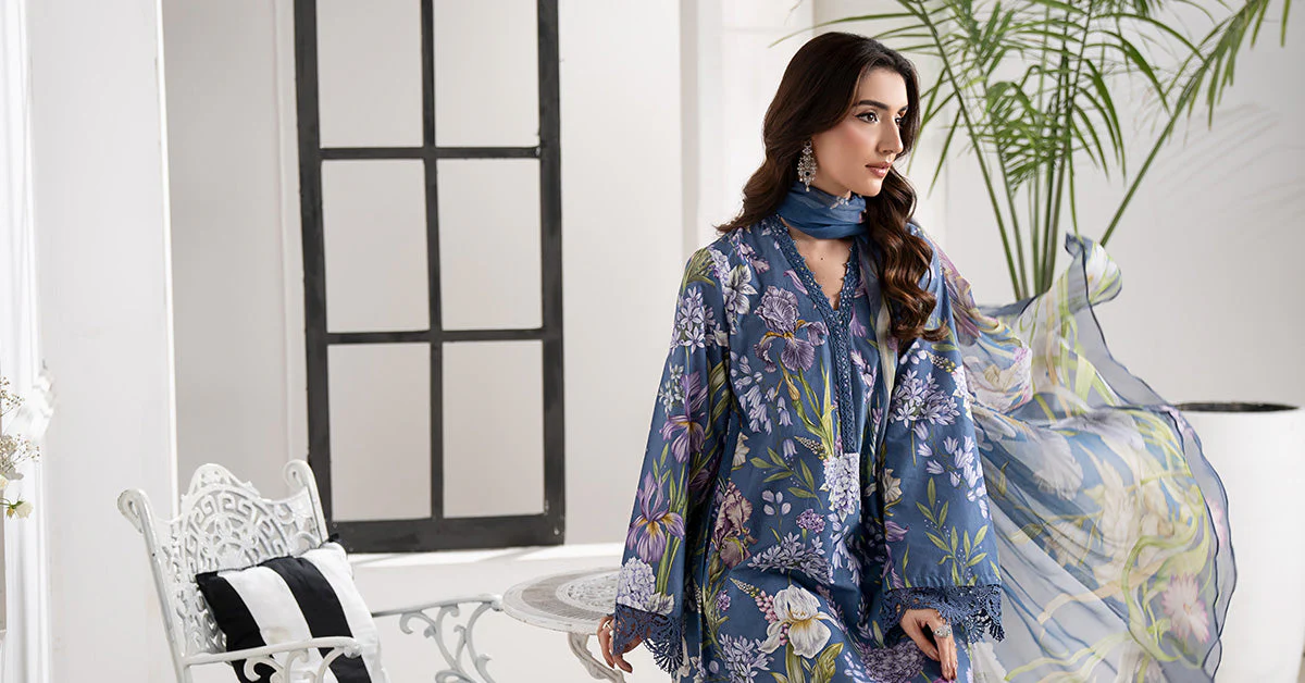 3 Piece Embroidered Cambric Suit - Image 9