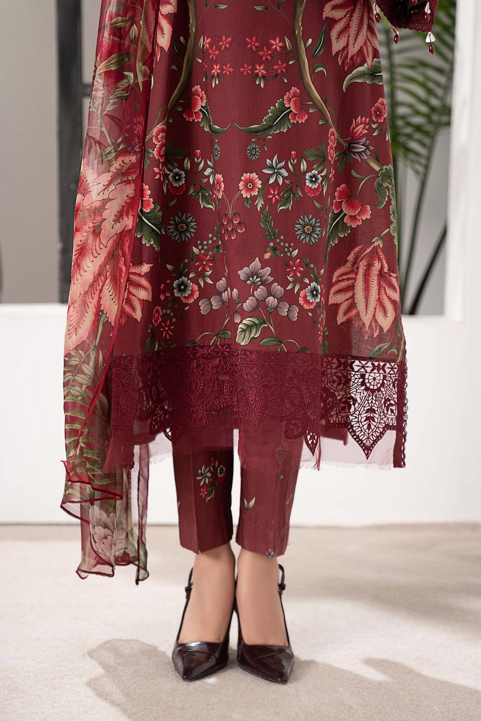 3 Piece Embroidered Cambric Suit - Image 5