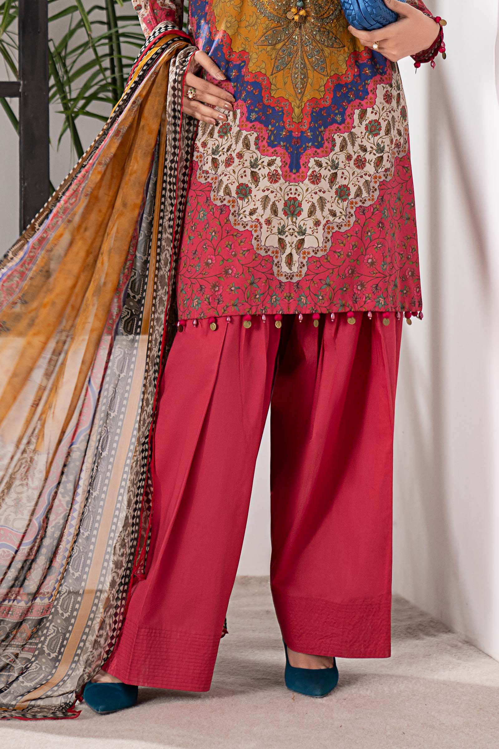 3 Piece Embroidered Cambric Suit - Image 6